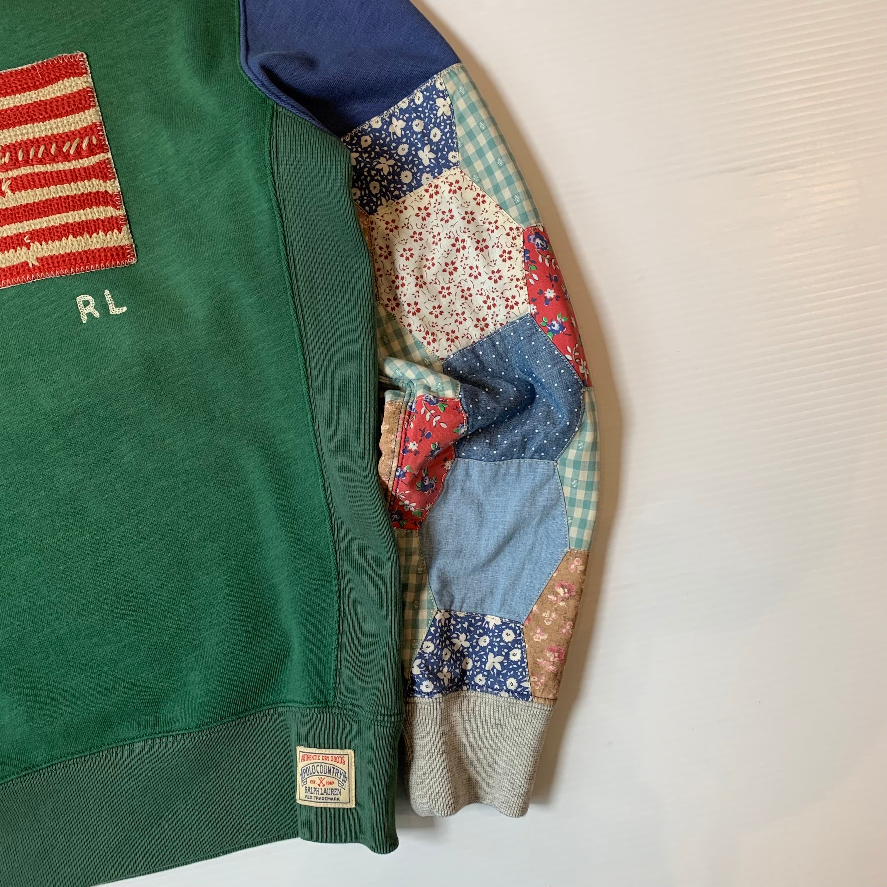 Polo Ralph Lauren Patchwork Sleeve Flag Crewneck S