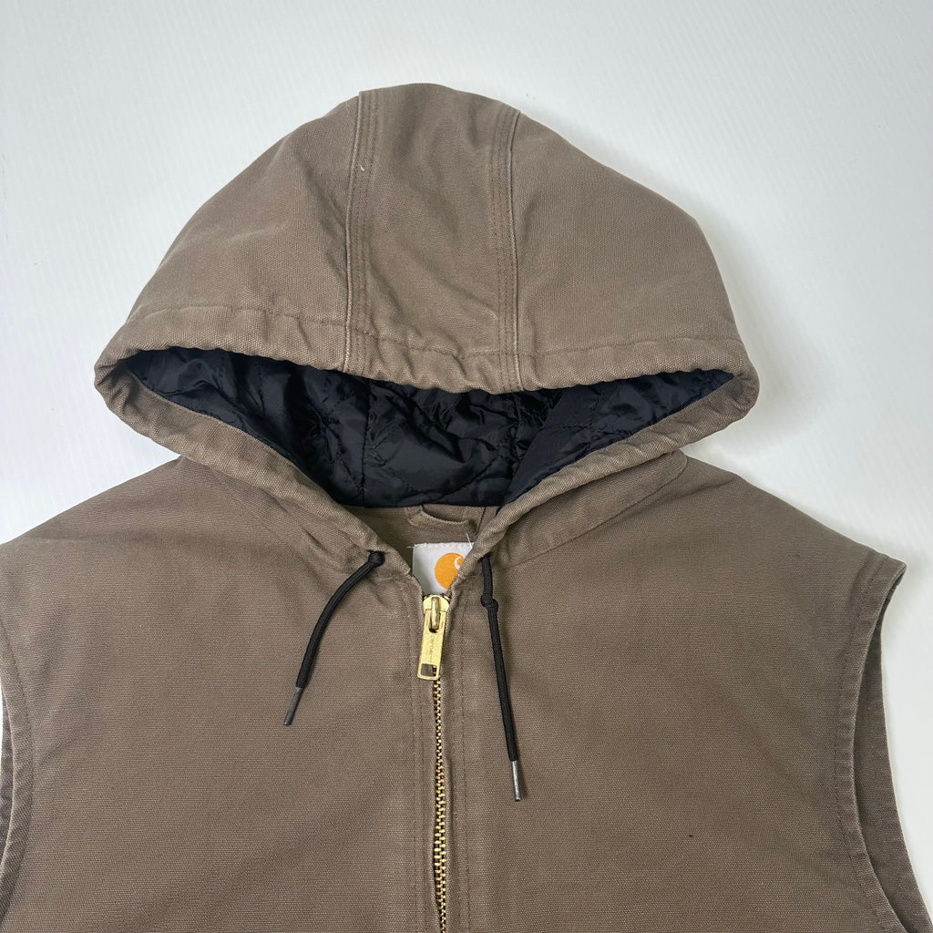 Vintage Carhartt Quilt Lined Hooded Vest XXL