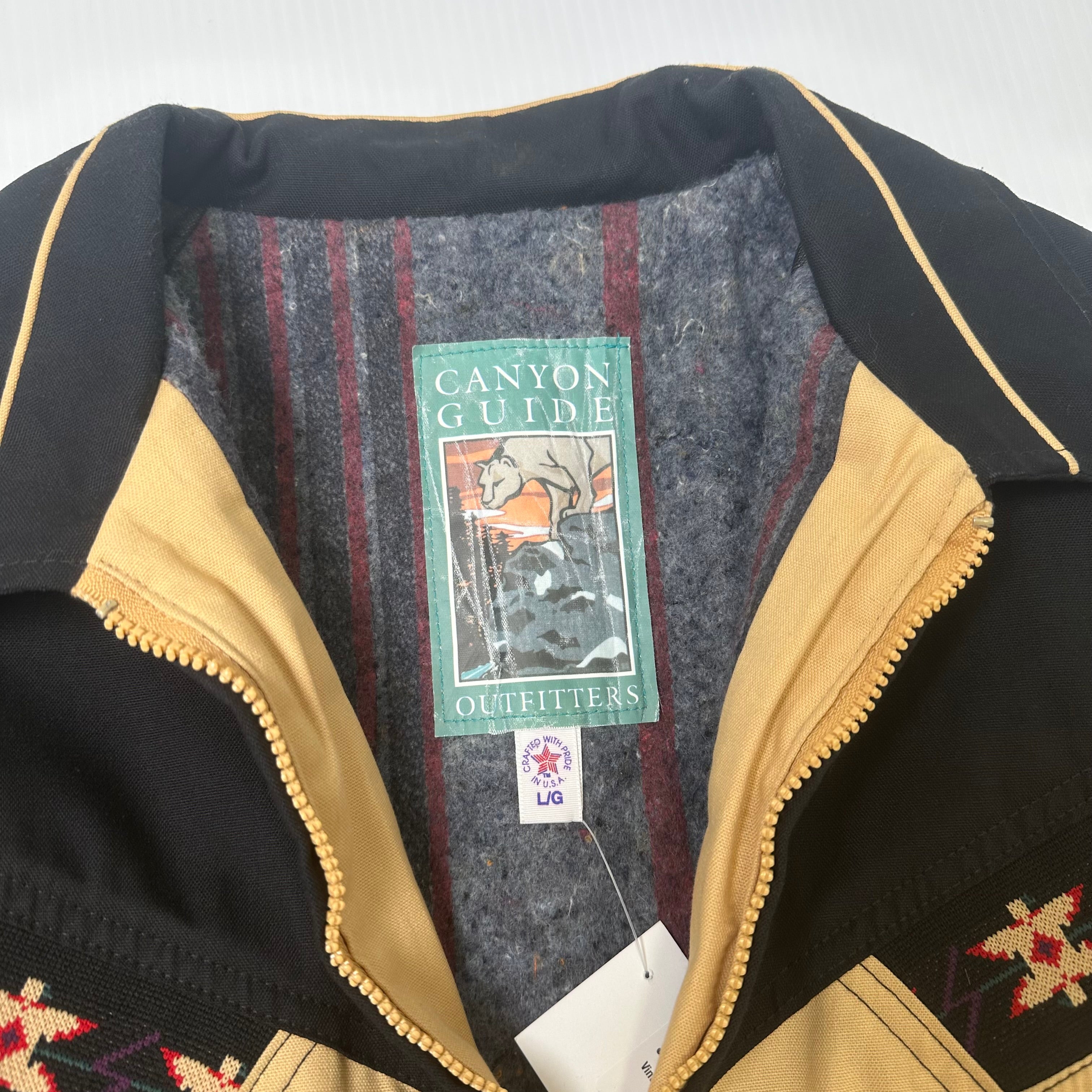 Vintage Canyon Guide Western Pattern Blanket Lined Jacket L