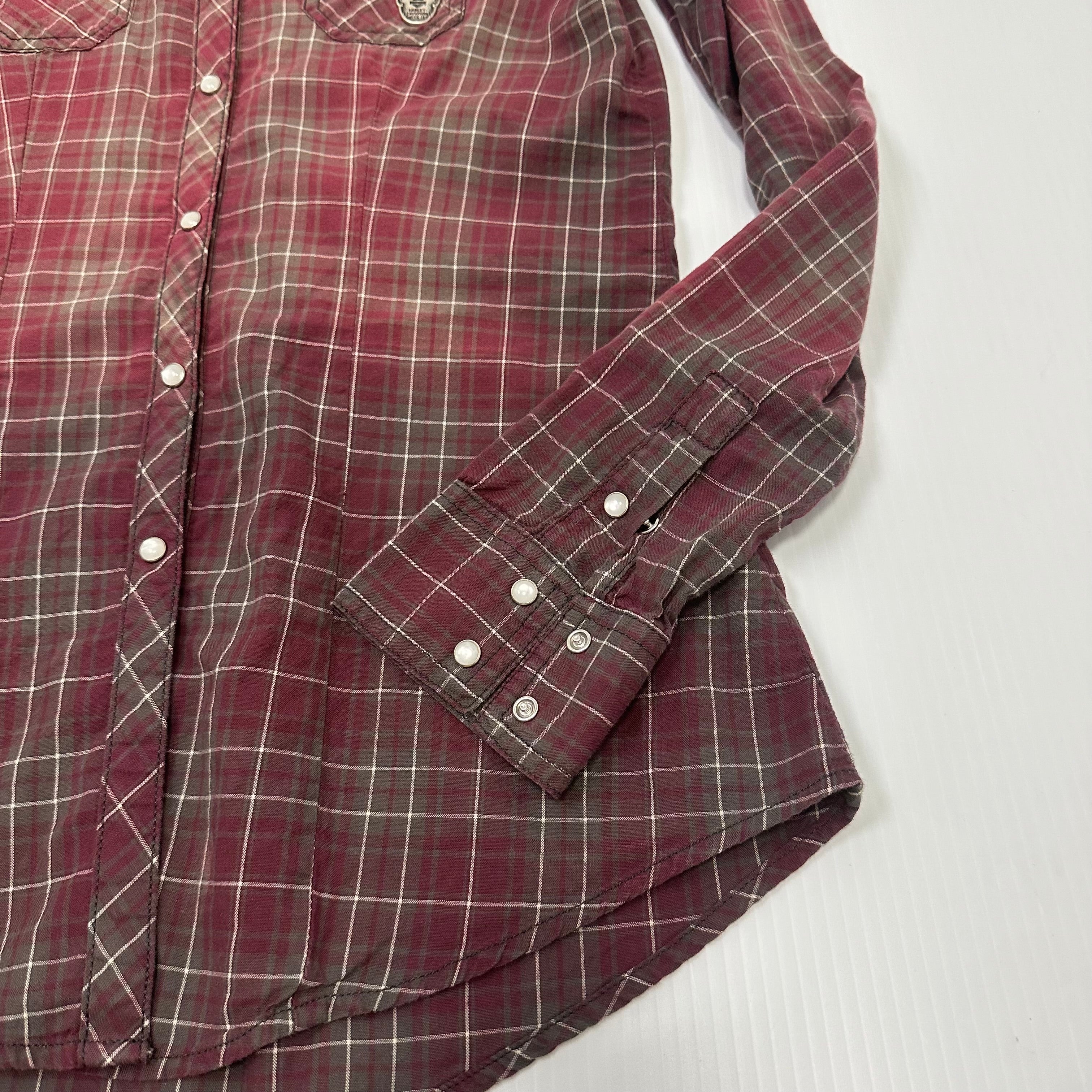 Harley Davidson Plaid Button Up Shirt Women's XS