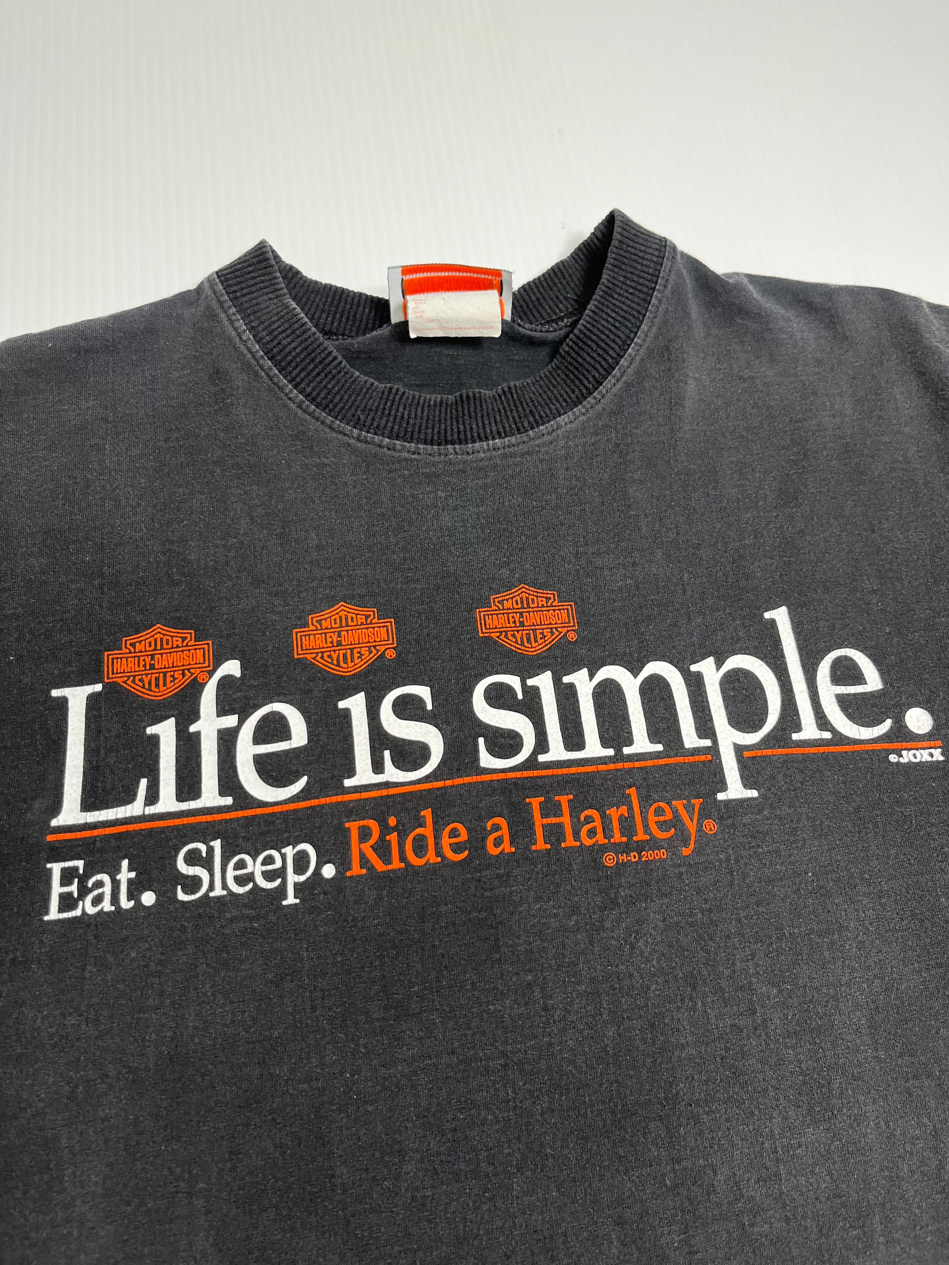 2000 Harley Davidson Life Is Simple Tee L