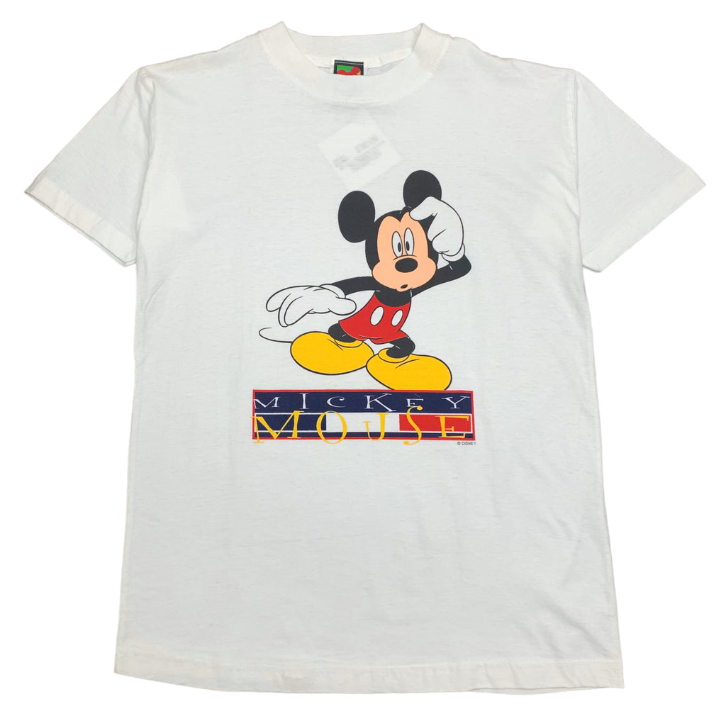 90’s White Mickey Mouse Tee M