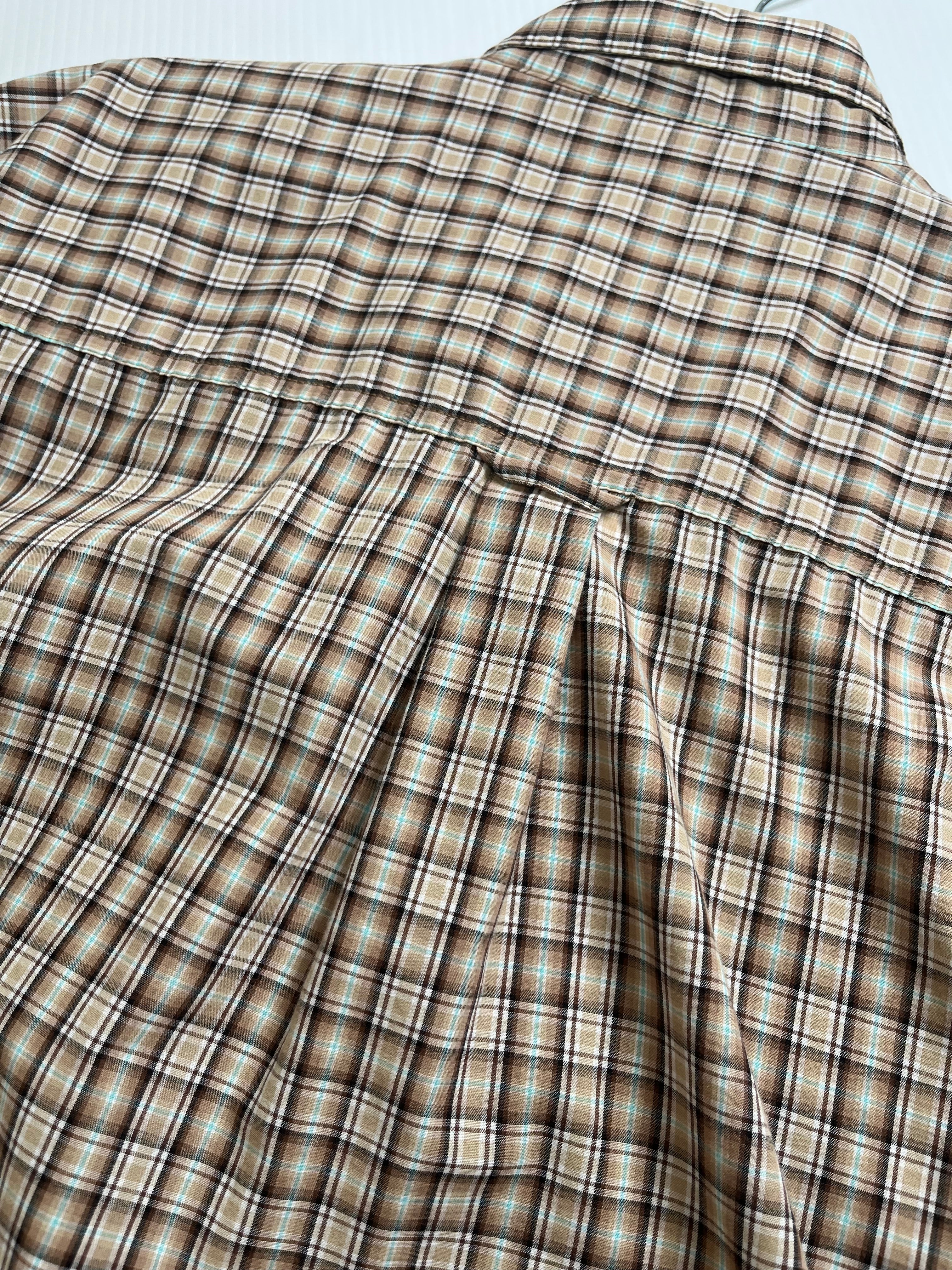 Vintage Wrangler Riata Plaid Short Sleeve Button Up Shirt XL