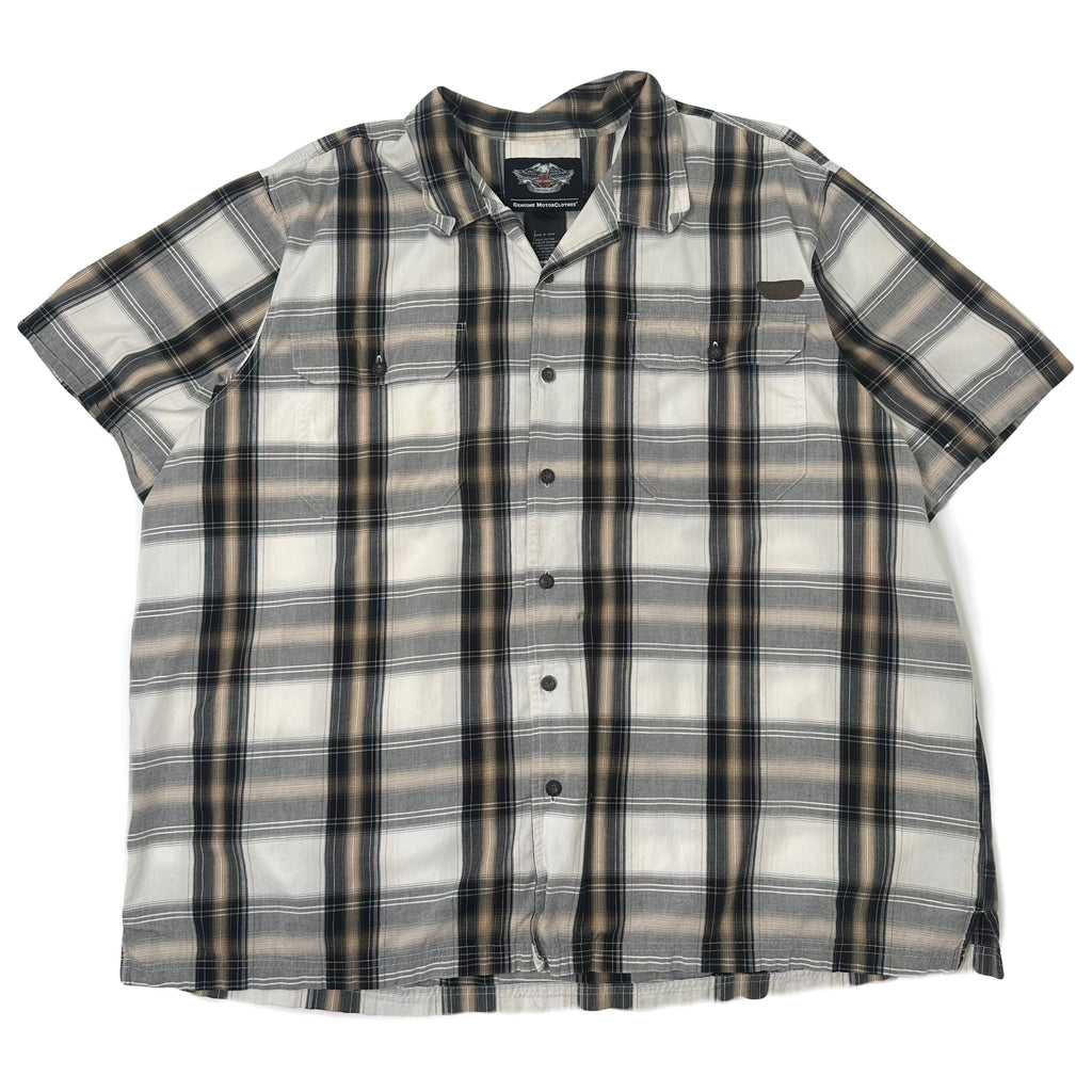 Harley Davidson Motors Plaid Short Sleeve Button Up 3XL