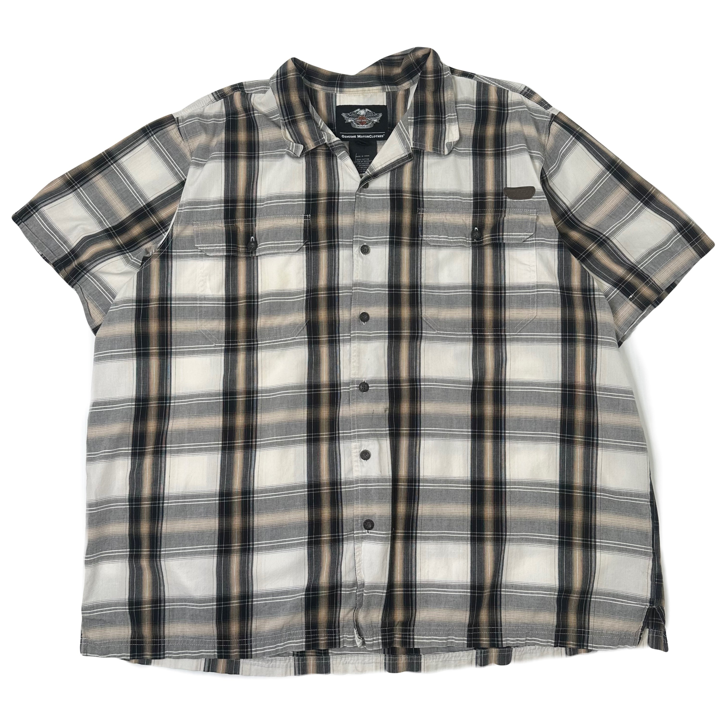 Harley Davidson Motors Plaid Short Sleeve Button Up 3XL