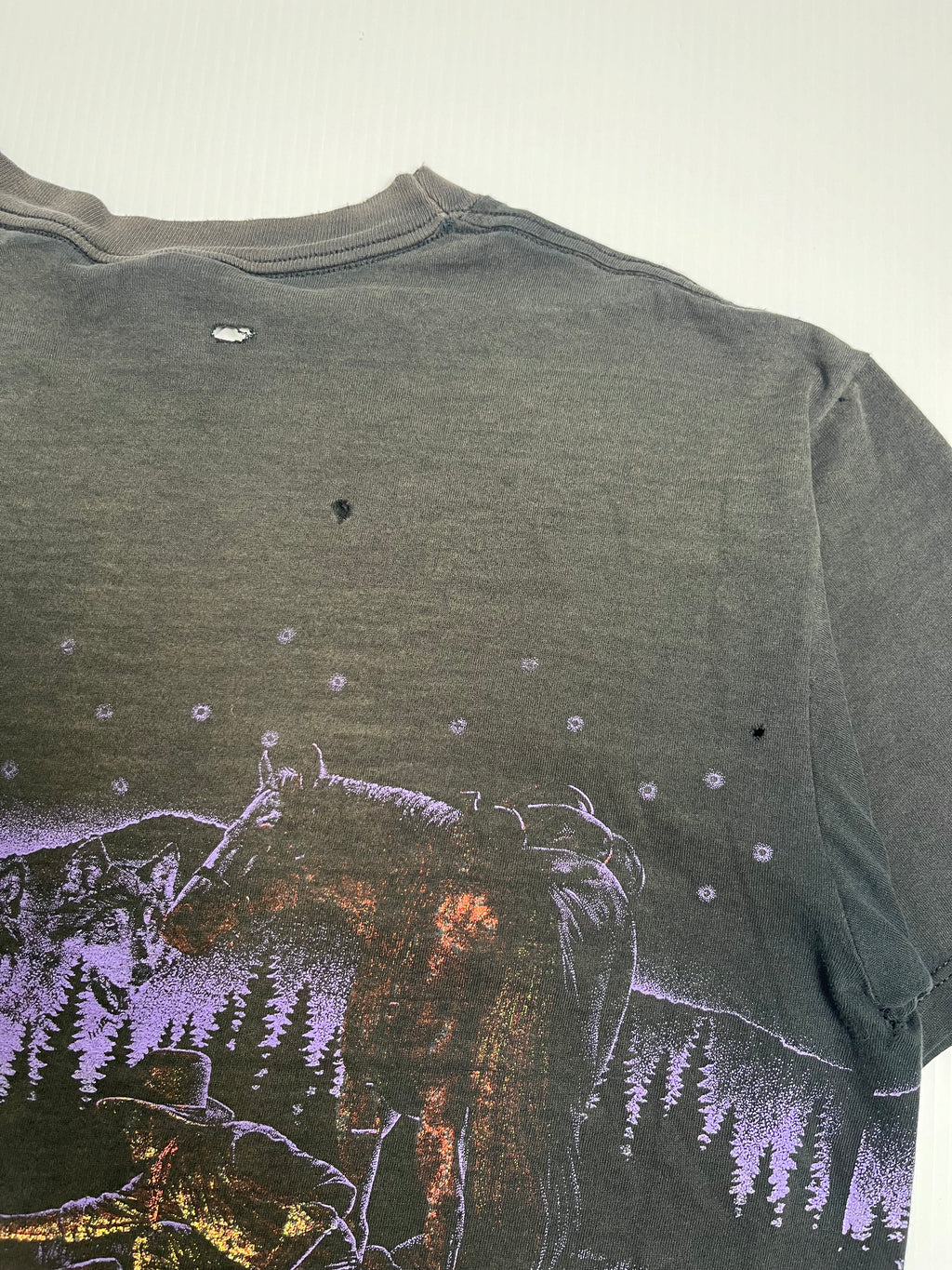 Vintage Campfire Cowboy Graphic Tee L