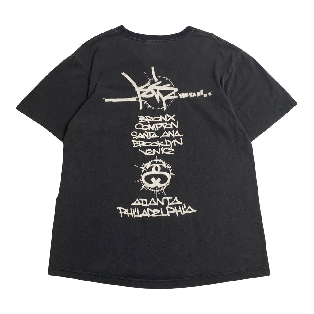 Stussy Graffiti Font Cities Graphic Tee L