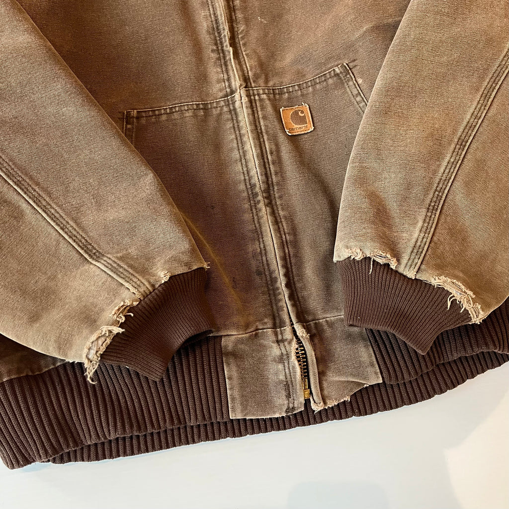 Vintage Carhartt Faded Hooded Zip Jacket XL