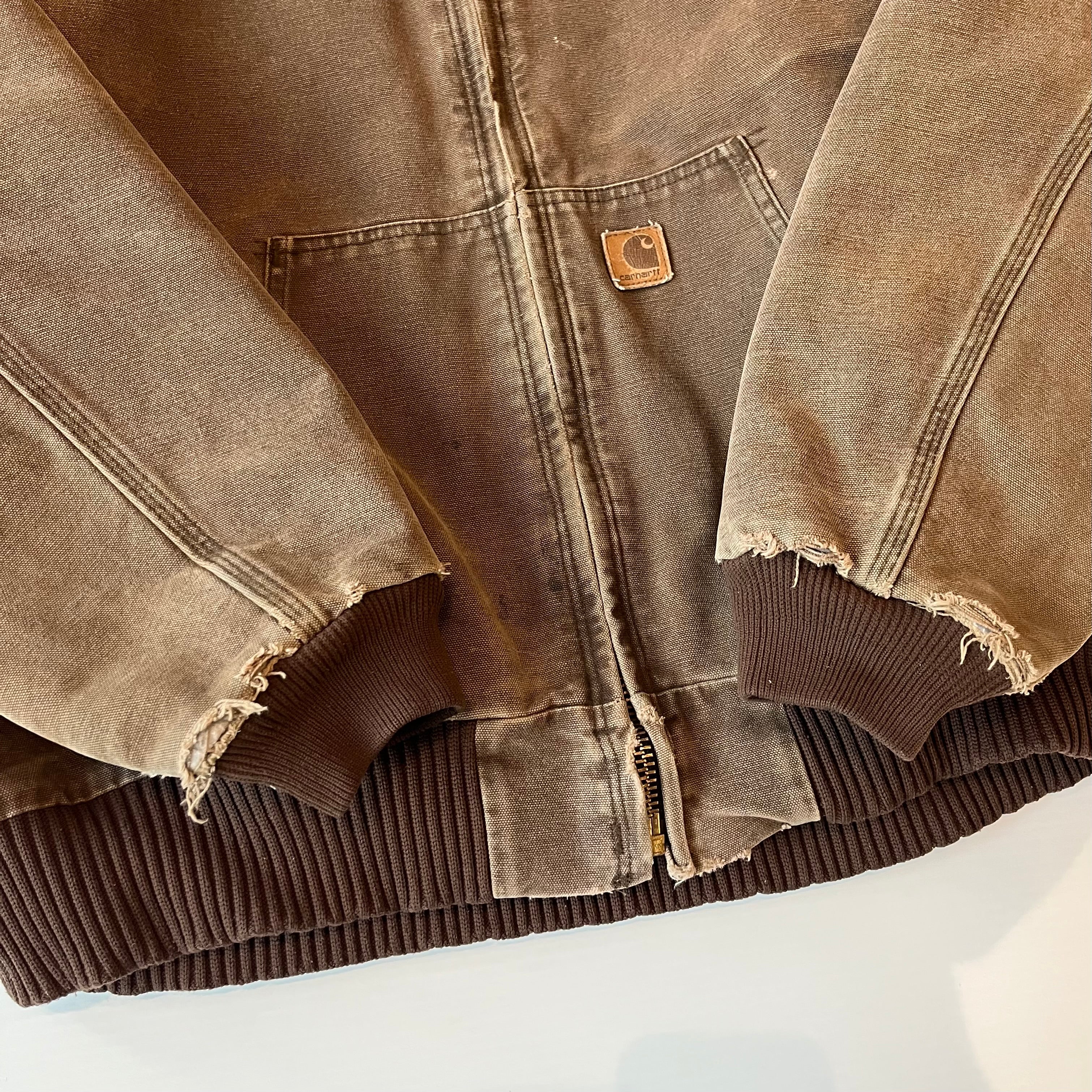 Vintage Carhartt Faded Hooded Zip Jacket XL