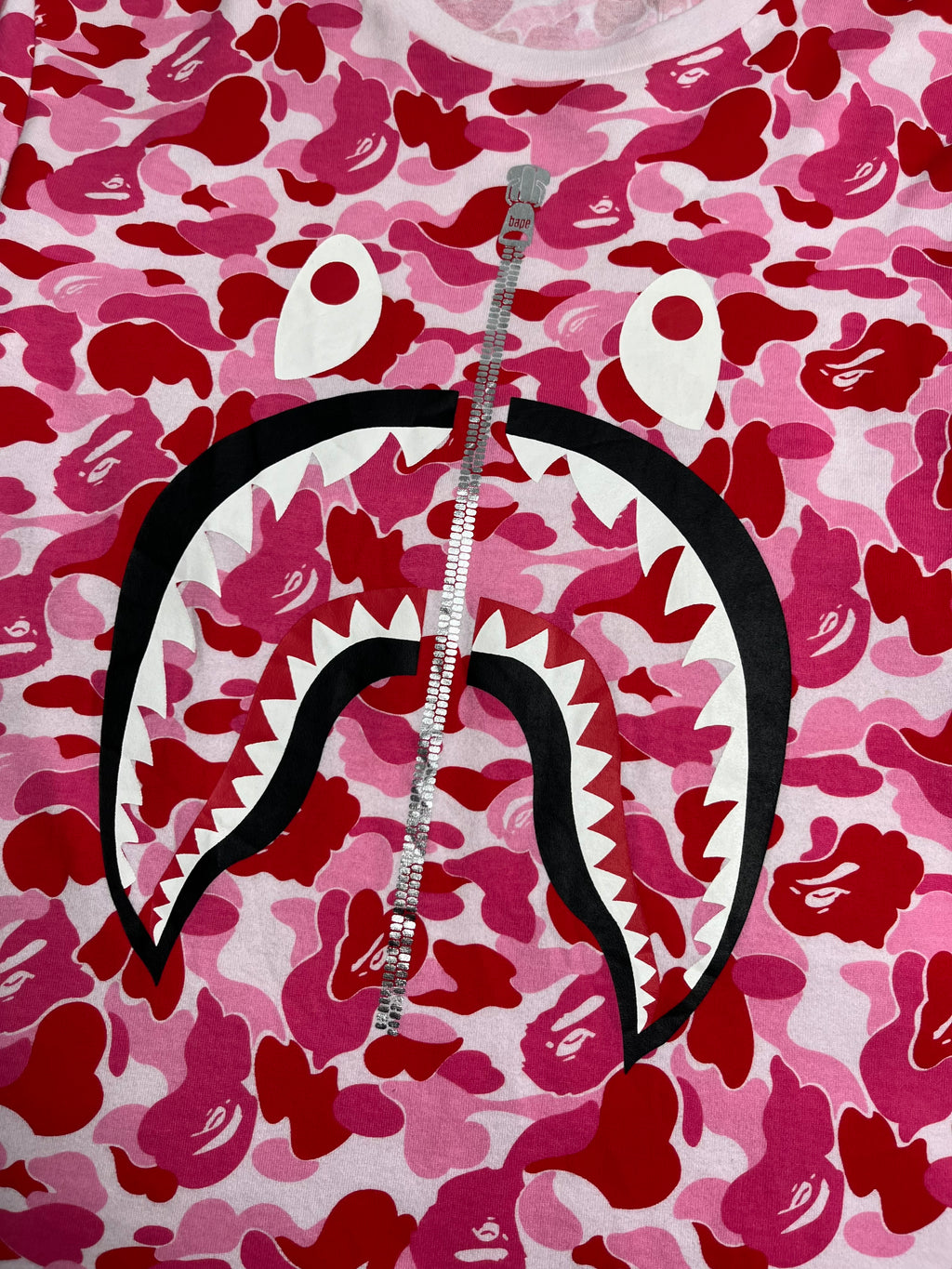 A Bathing Ape Pink Camo Shark Tee L