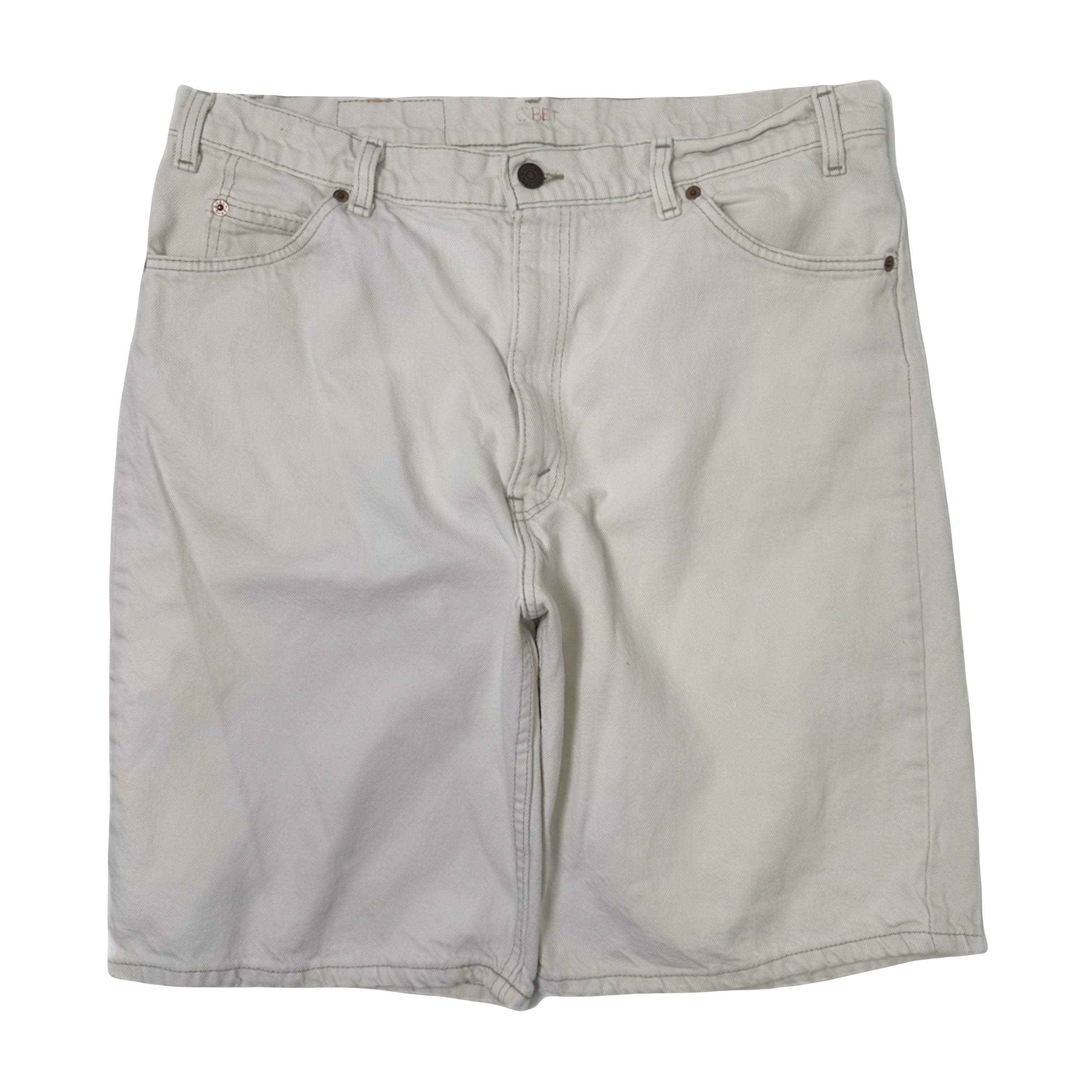 Vintage Levi's Orange Tab Faded White Denim Shorts 36