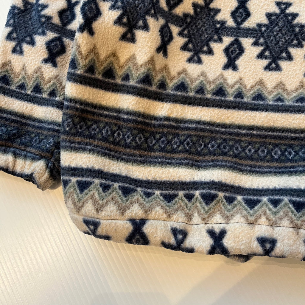 Vintage Pattern 1/4 Zip Fleece Pullover XL