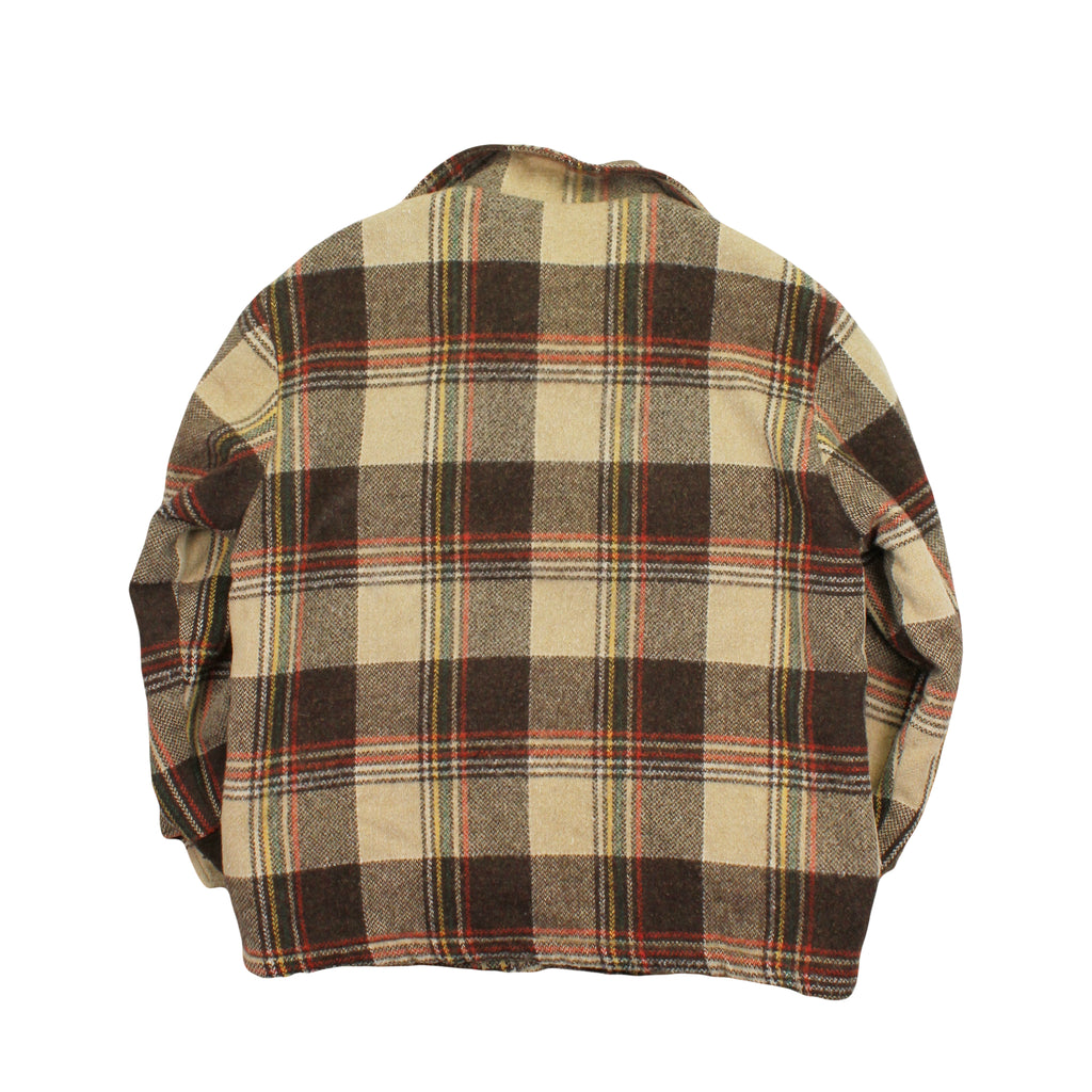 Vintage Sears Wearmaster Sherpa Lined Wool Plaid Jacket L