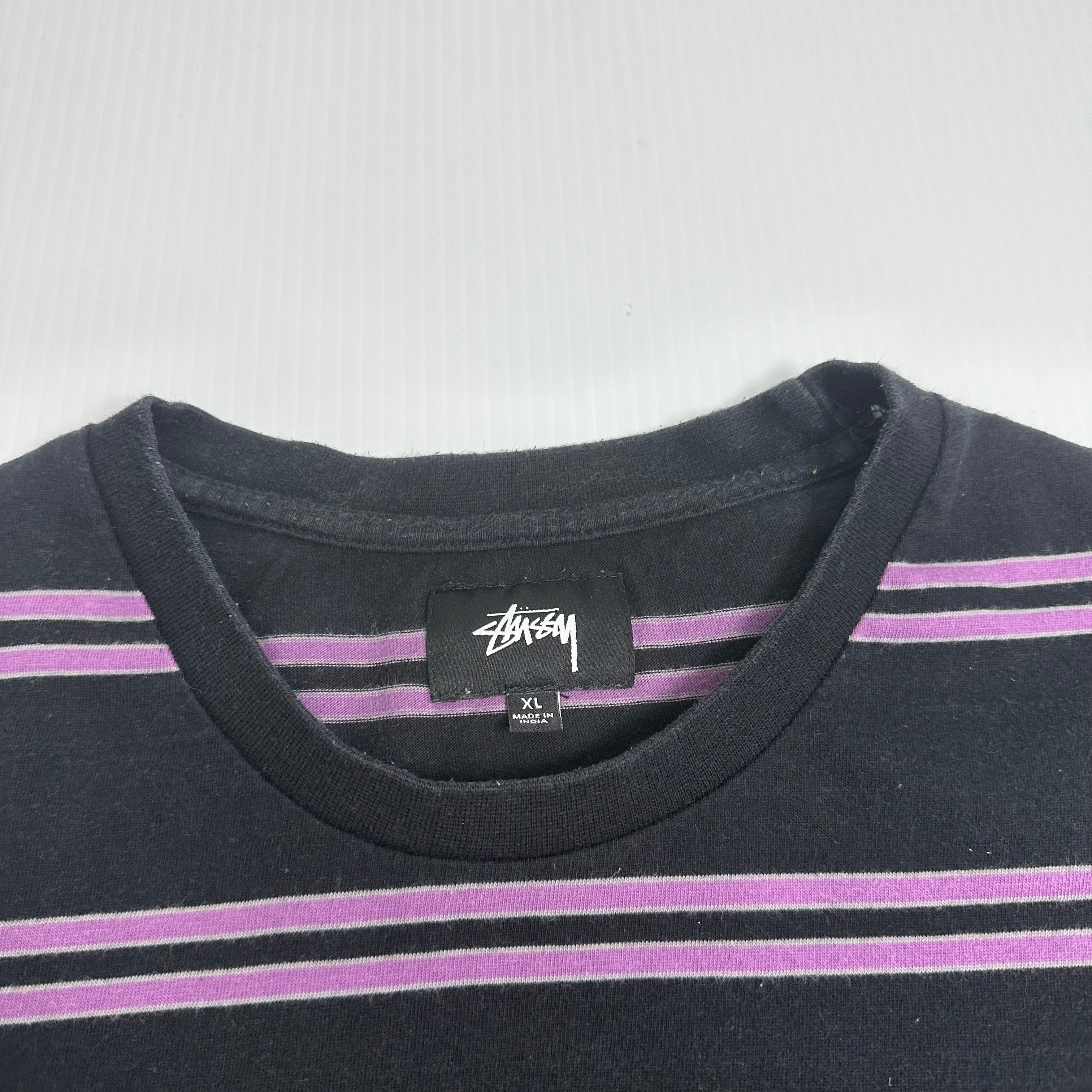 Stüssy Mini Logo Striped Tee XL