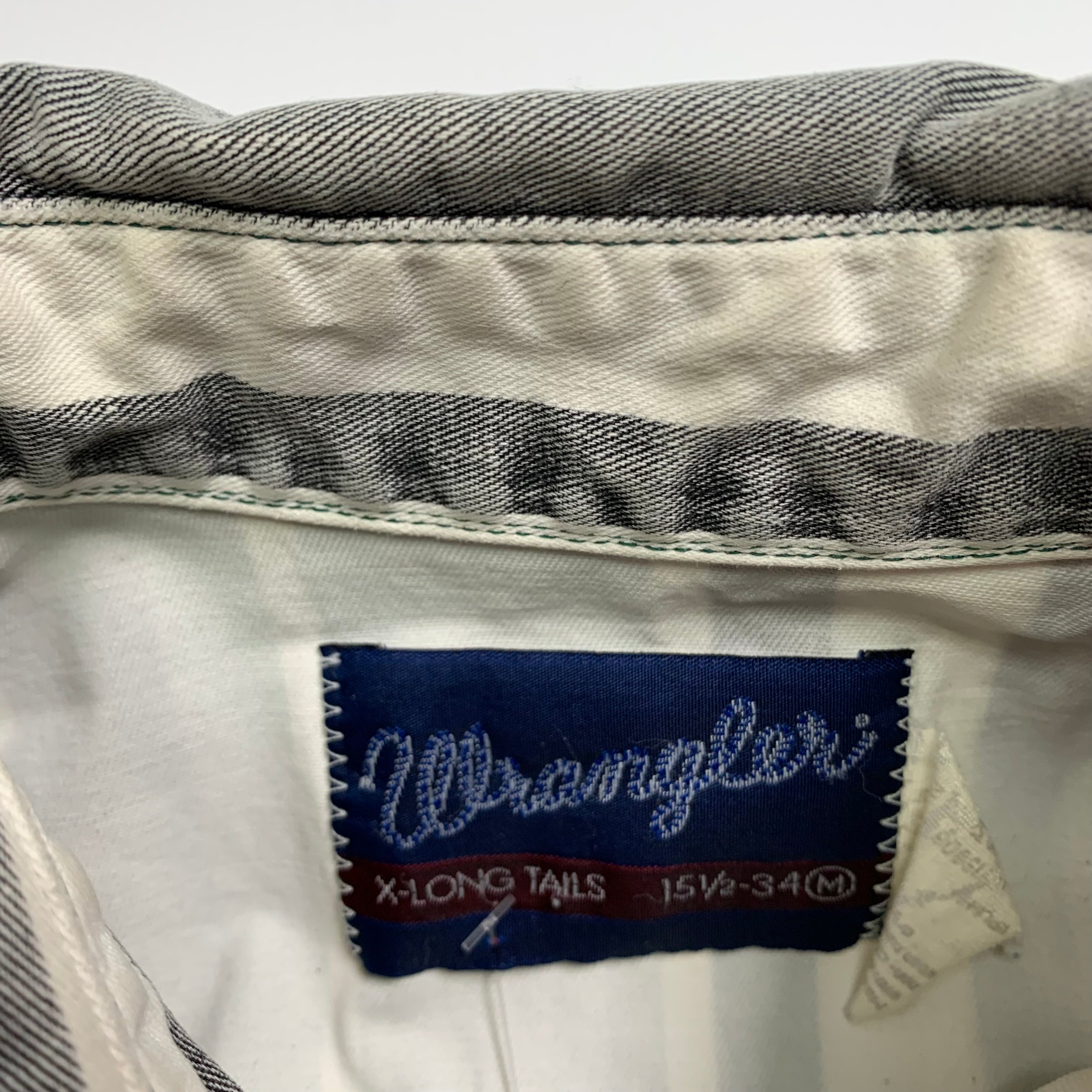 Vintage Wrangler Striped Button-Up Shirt M