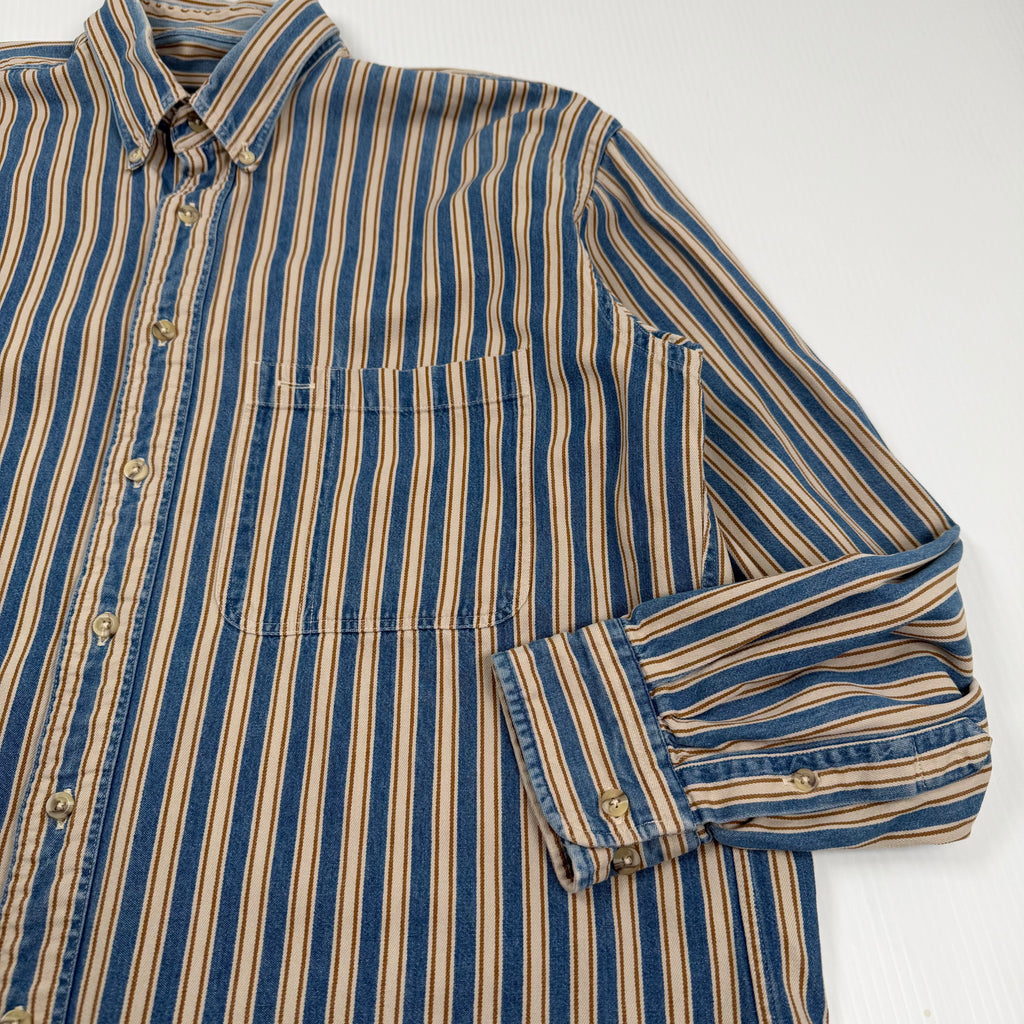 Vintage Timberland Striped Denim Button Up Shirt XL