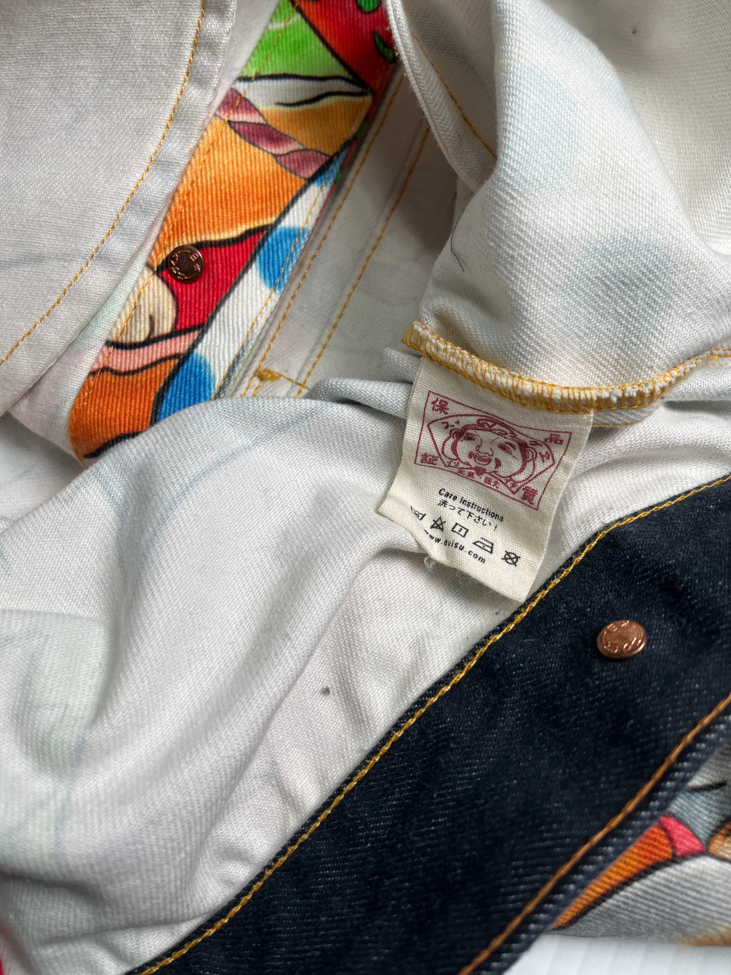 Evisu Faces AOP Denim Jacket M