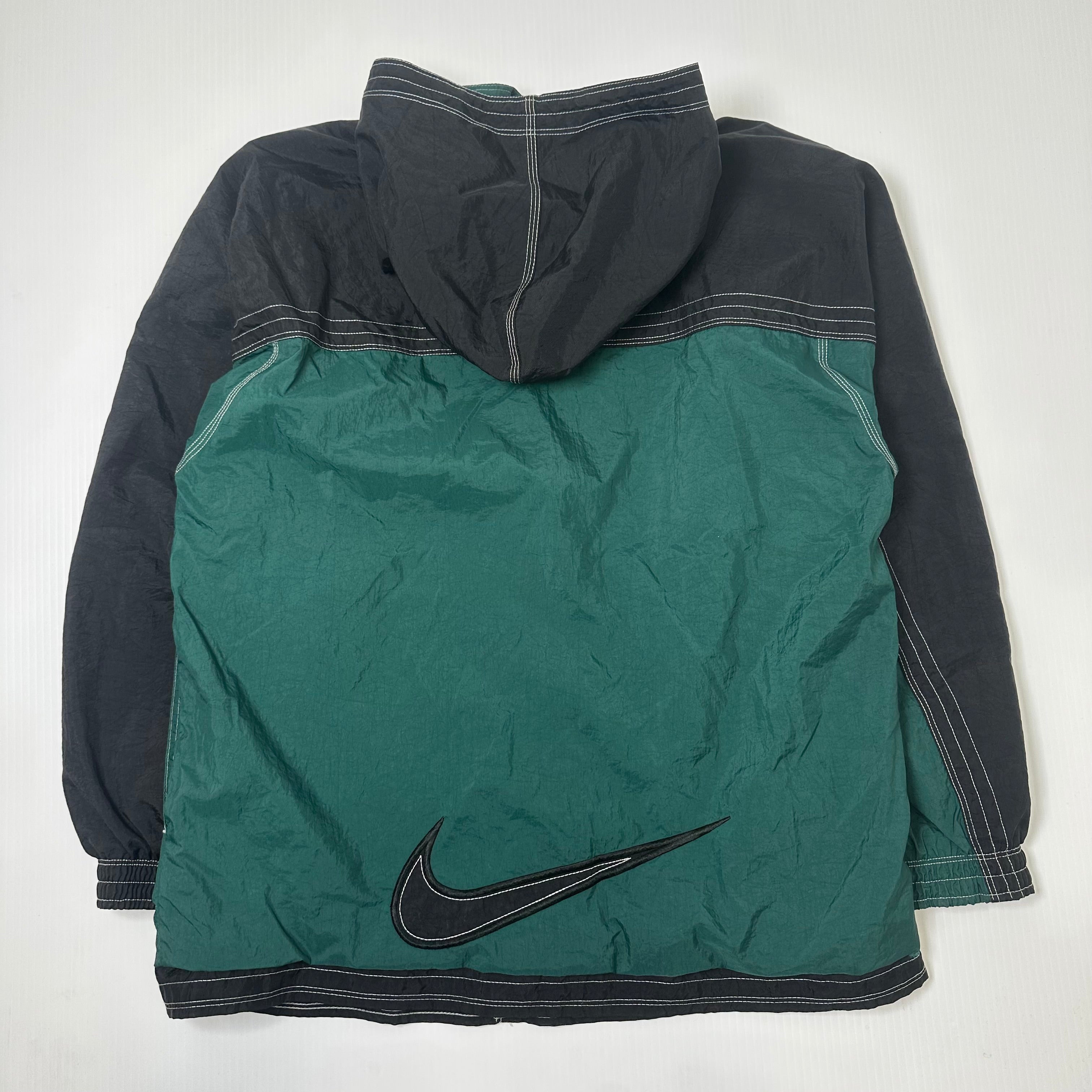 Vintage Nike Big Swoosh Button Up Windbreaker Jacket L