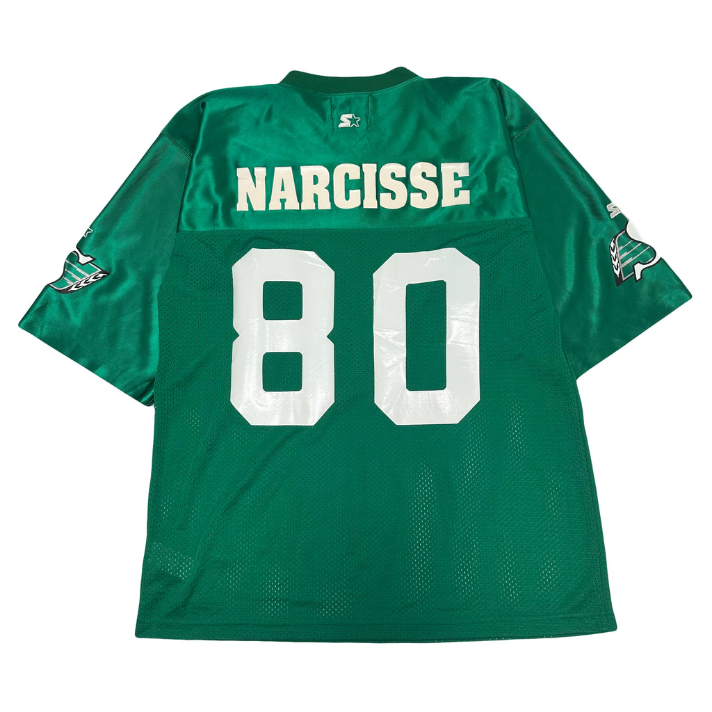 Vintage Starter Saskatchewan Roughriders Narcisse #80 CFL Jersey L