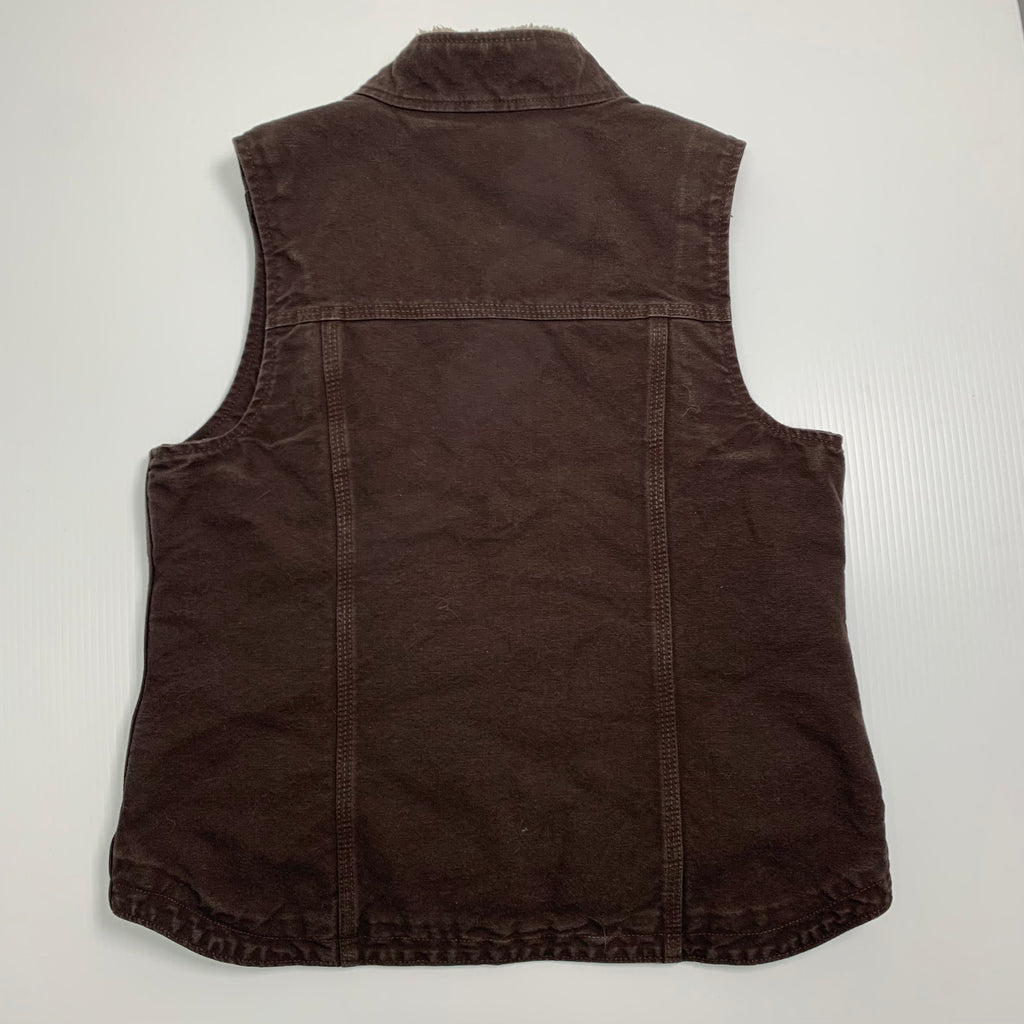 Carhartt Brown Sherpa Lined Denim Vest M