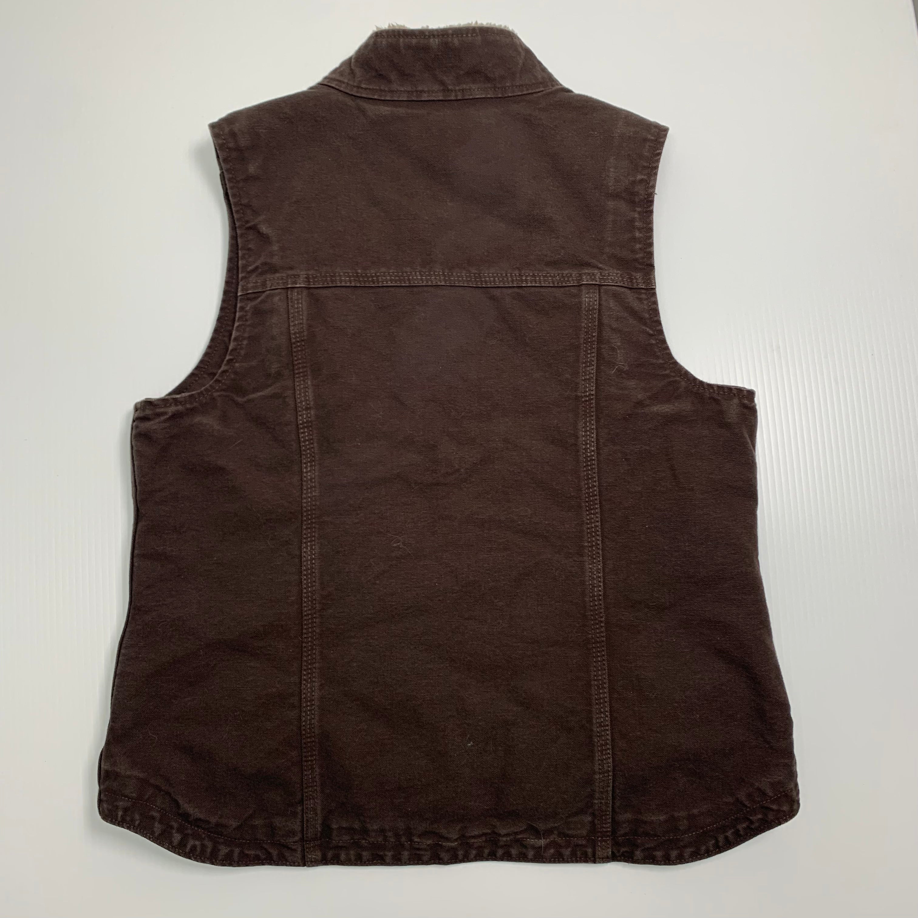 Carhartt Brown Sherpa Lined Denim Vest M
