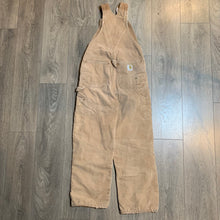 Load image into Gallery viewer, Vintage Faded Brown Carhartt Quilted Overalls 31x29
