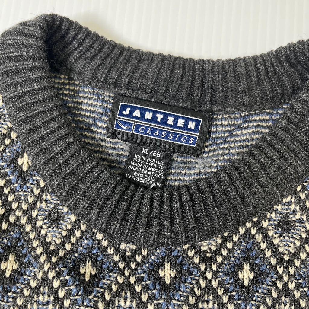 Jantzen Classics Diamond Pattern Knit Sweater XL