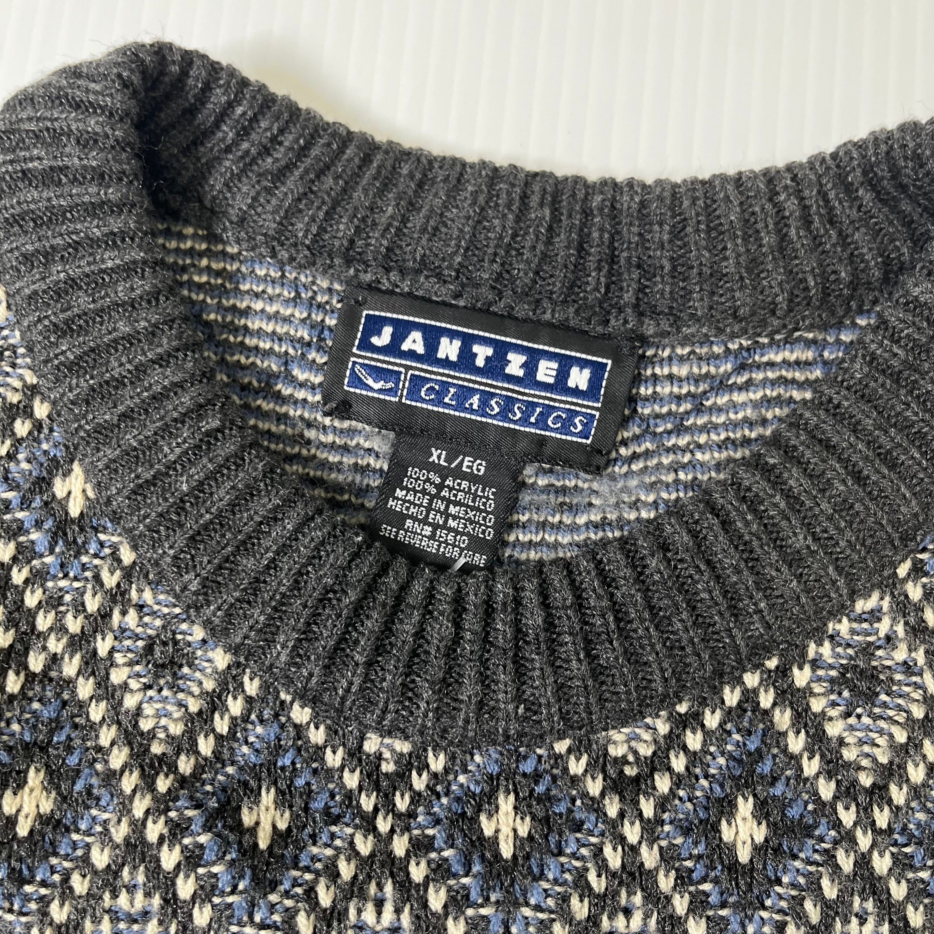 Jantzen Classics Diamond Pattern Knit Sweater XL