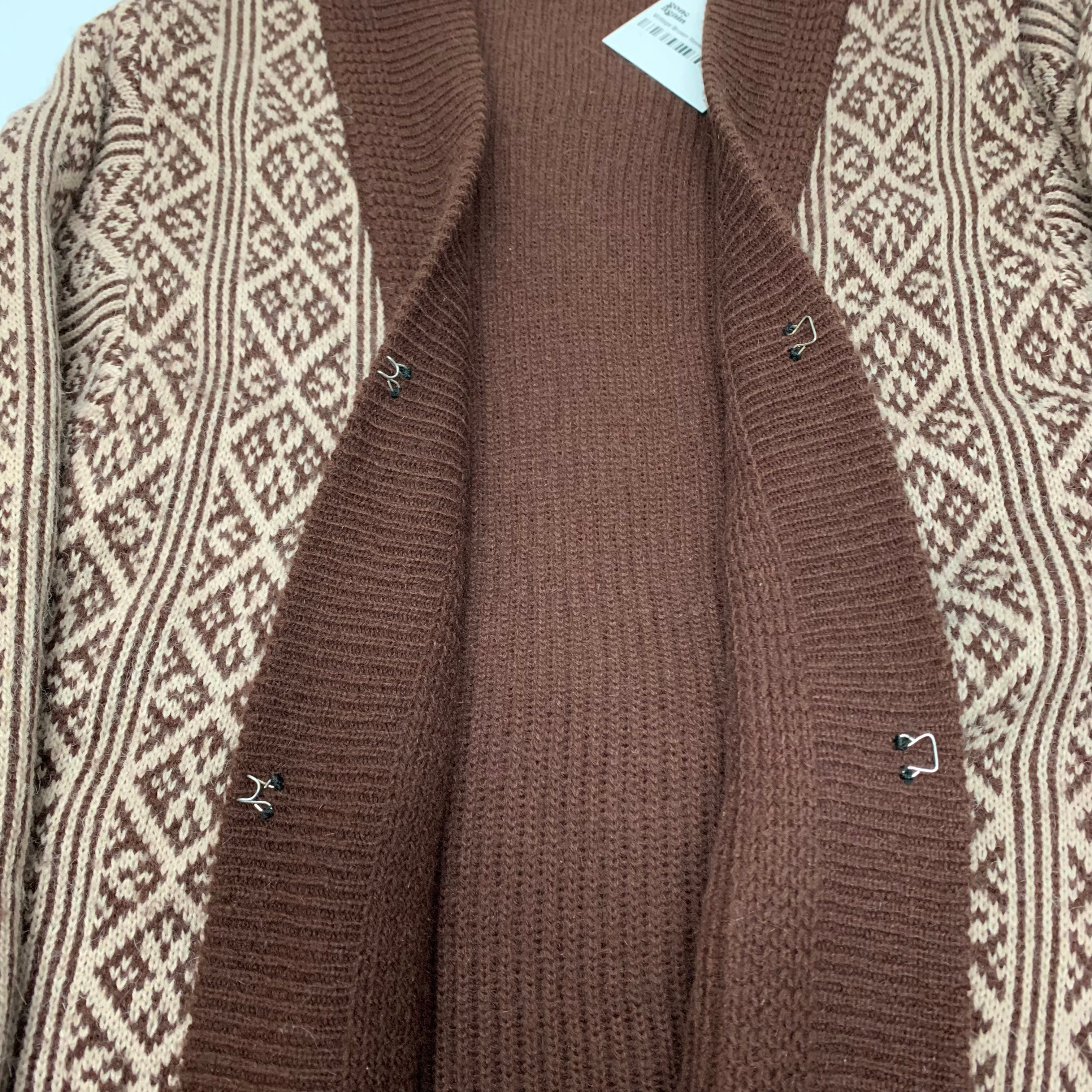 Vintage Brown Reversible Cardigan L
