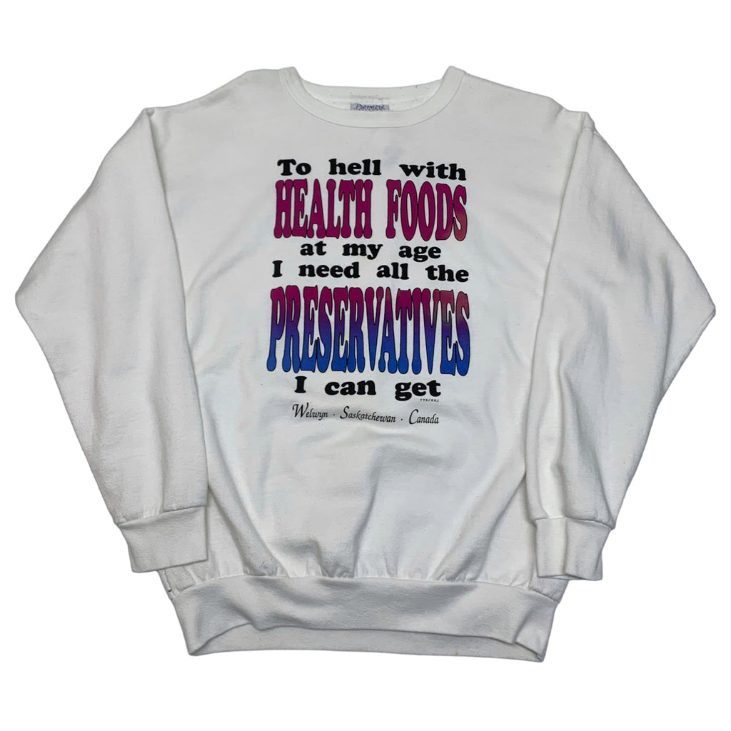 Vintage To Hell With Health Foods Crewneck L