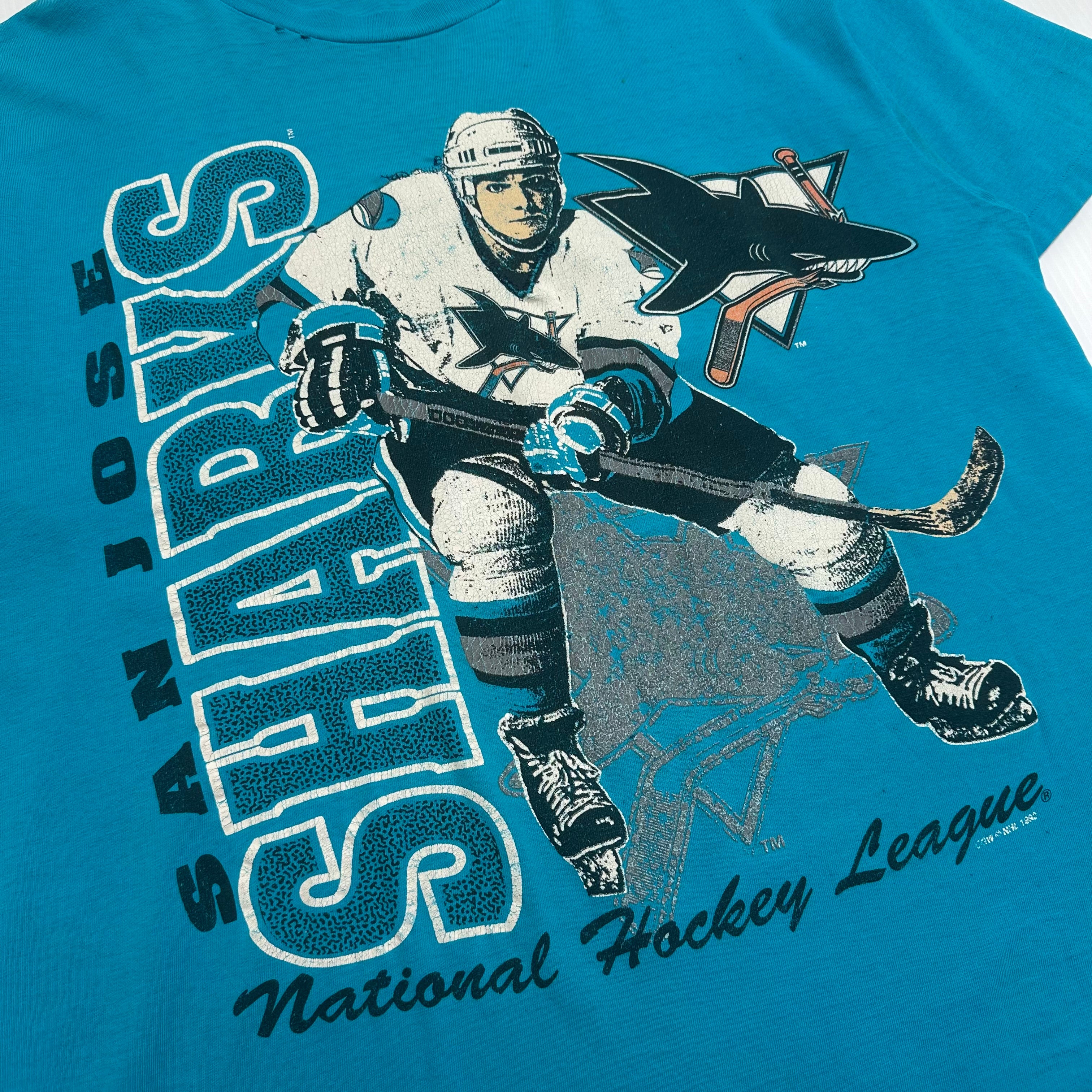 1992 San Jose Sharks NHL Distressed Tee L