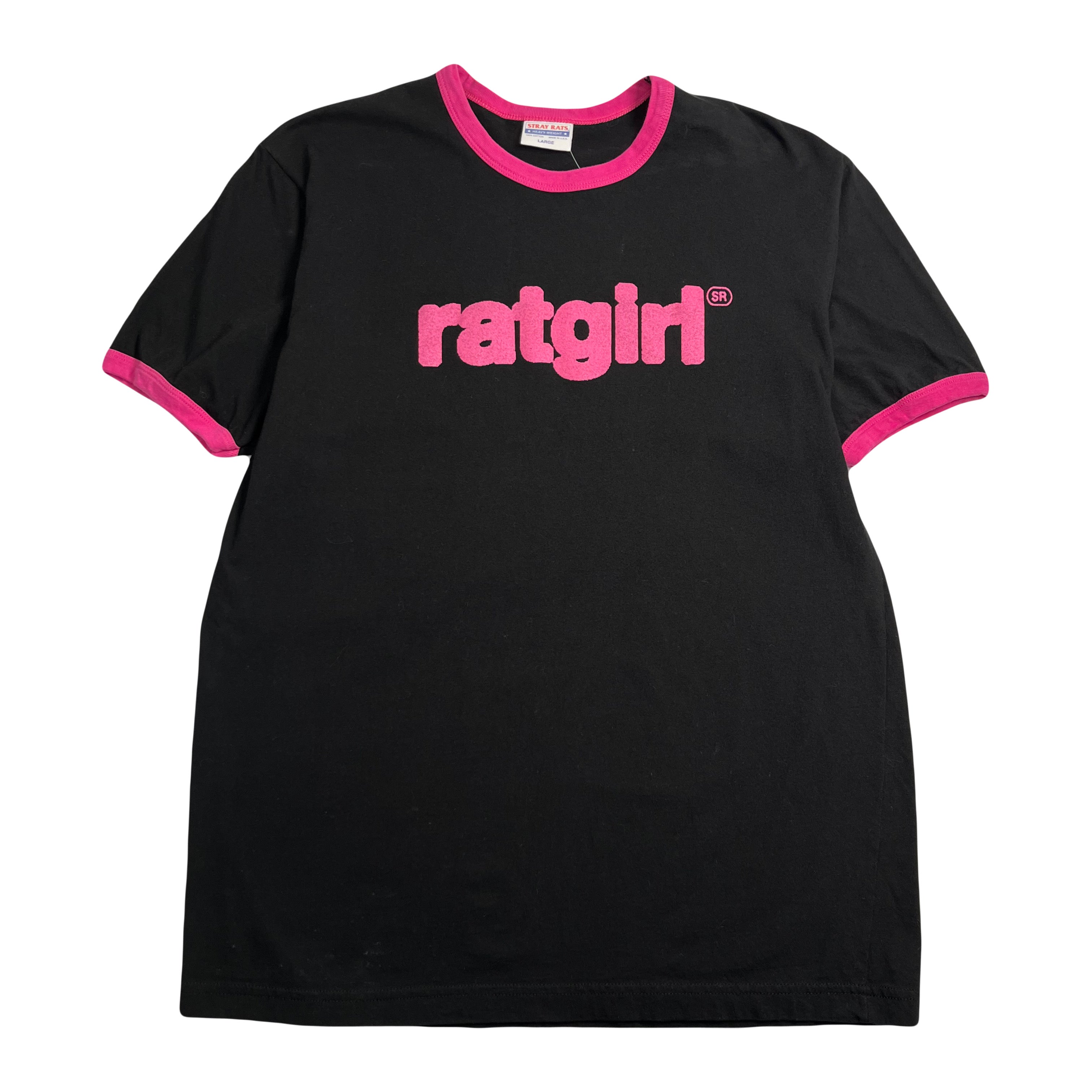 Y2K Ratgirl Ringer Tee L