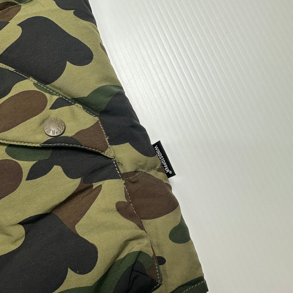A Bathing Ape Camo Puffer Vest L
