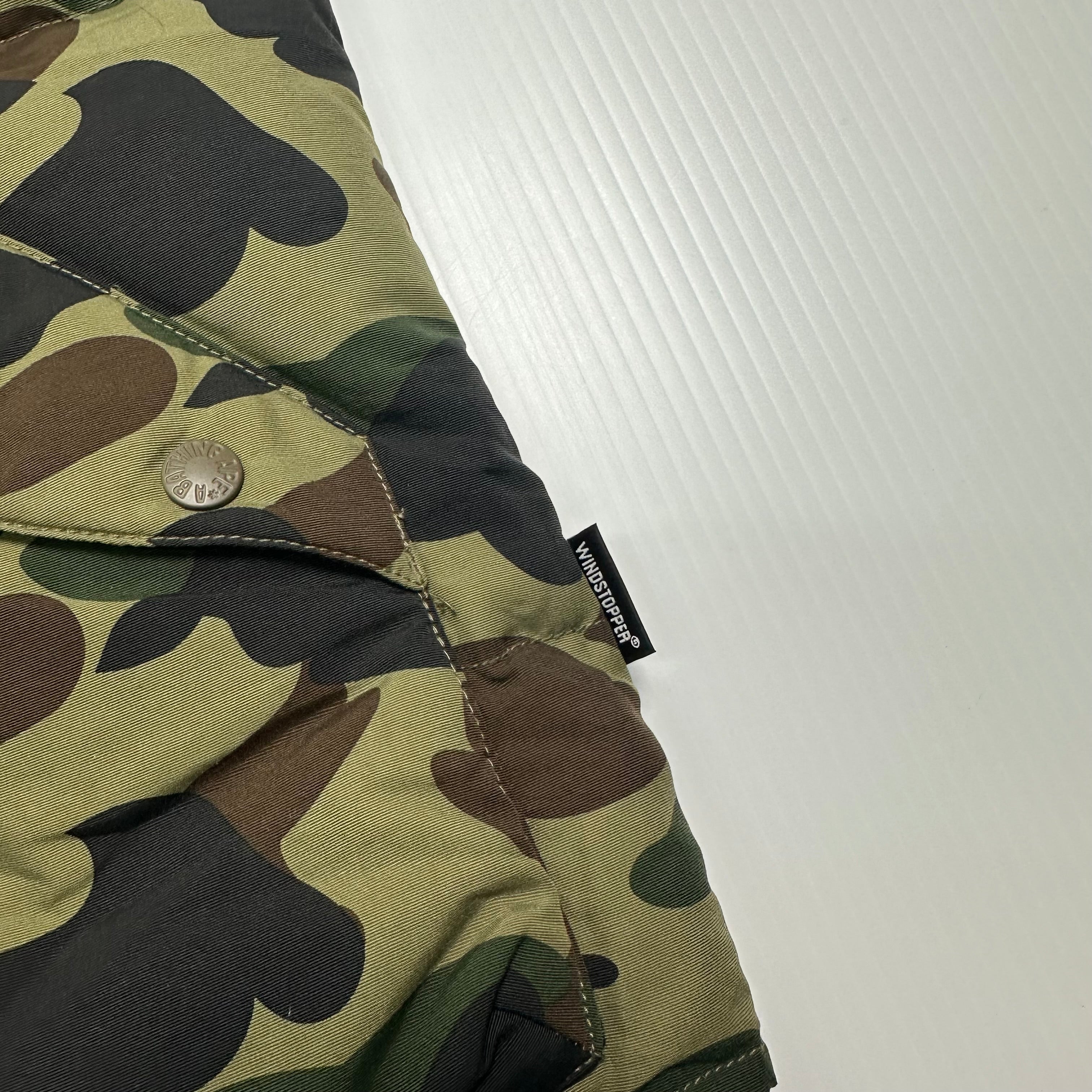A Bathing Ape Camo Puffer Vest L