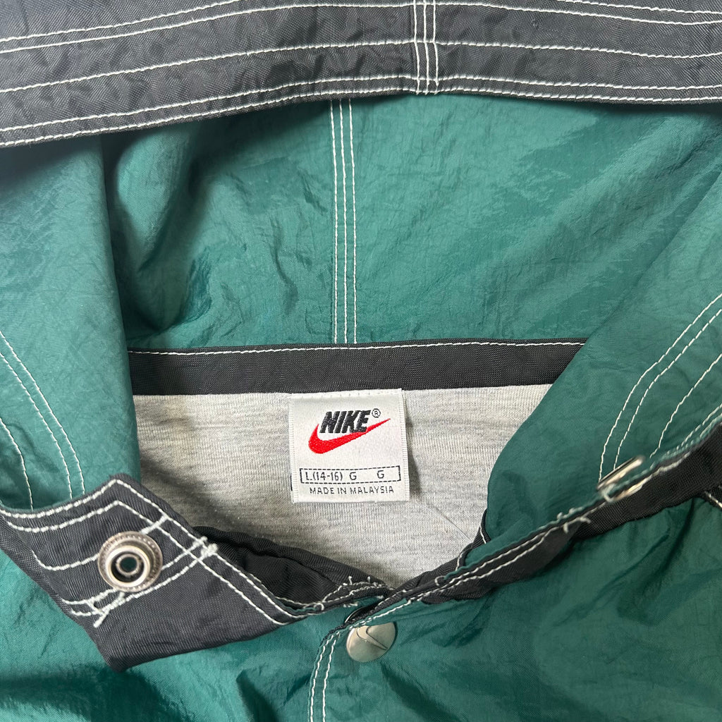 Vintage Nike Big Swoosh Button Up Windbreaker Jacket L