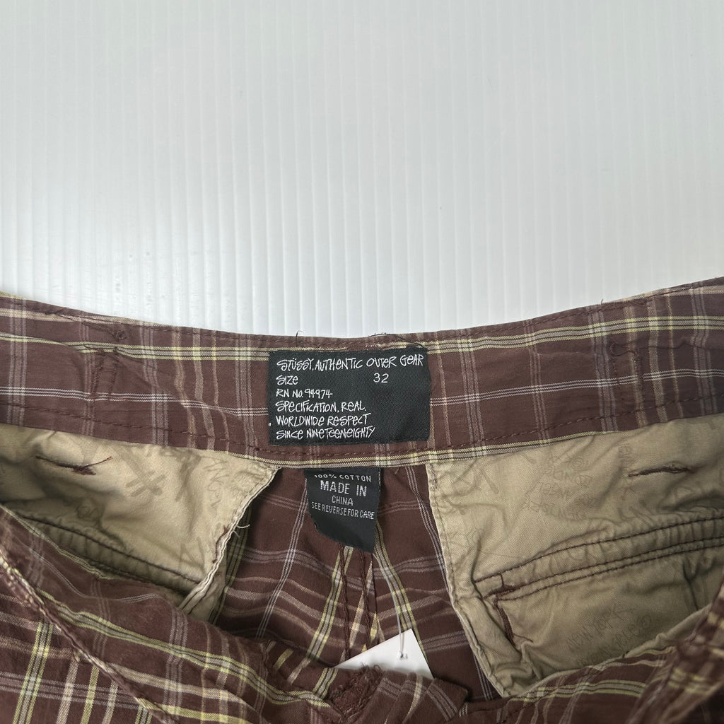 Stussy Outer Gear Plaid Cargo Shorts 32
