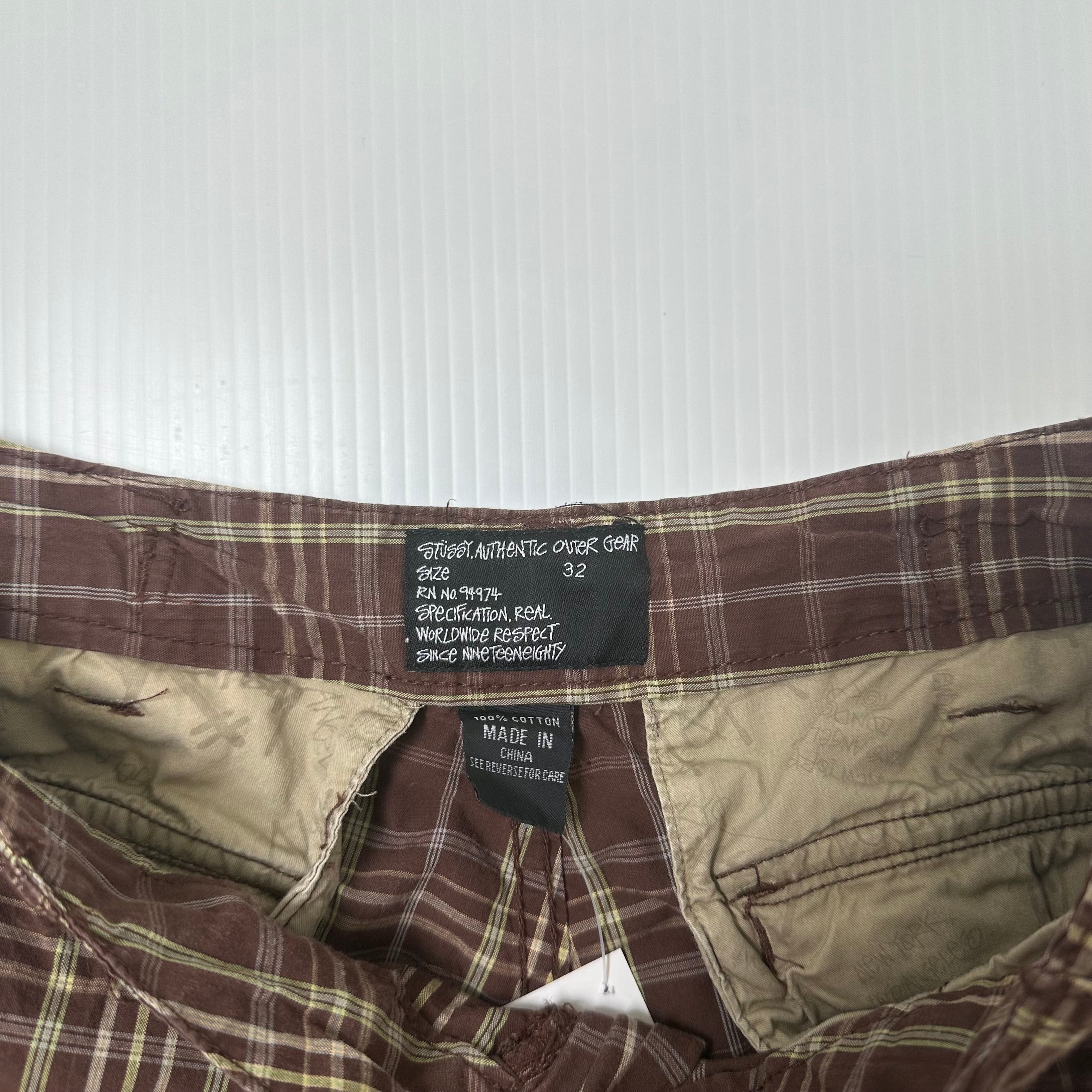 Stussy Outer Gear Plaid Cargo Shorts 32