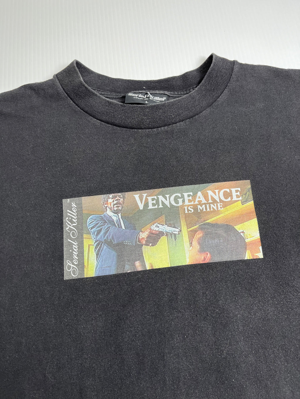 Vintage Serial Killer Pulp Fiction Vengeance Is Mine Tee L