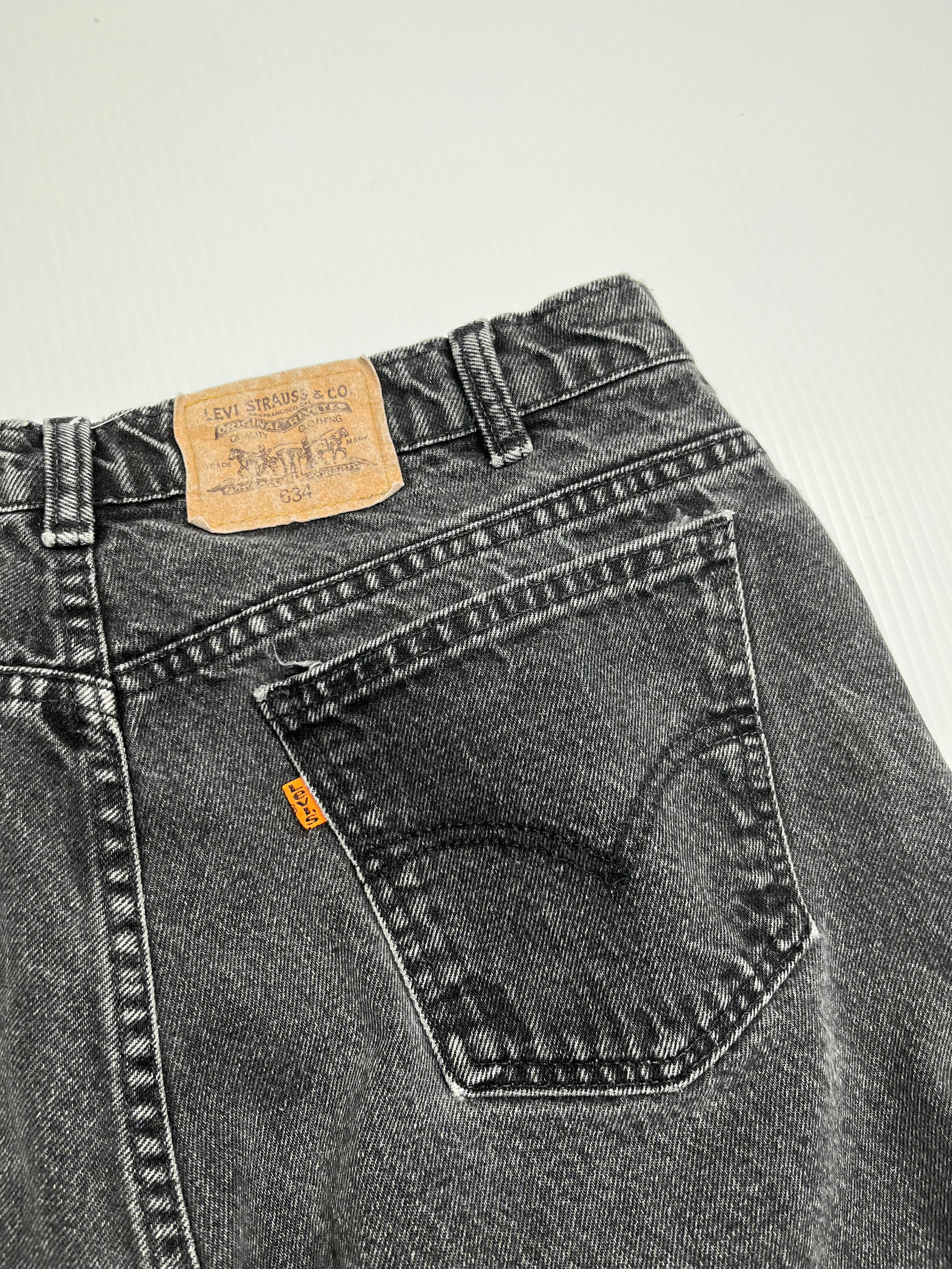 Vintage Levi's 634 Orange Tab Black Denim 34