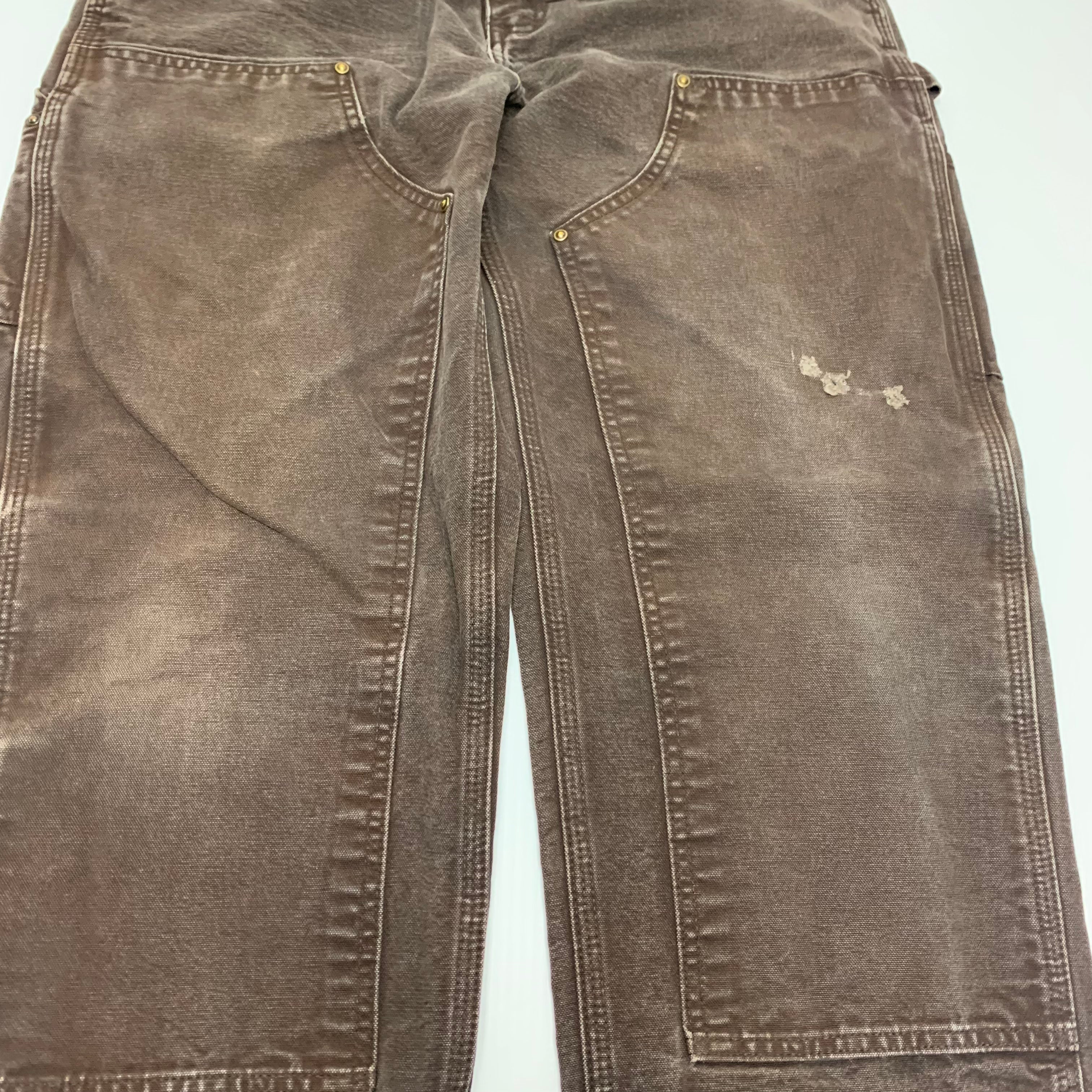 Carhartt Faded Brown Double Knee Denim 32x34 0316