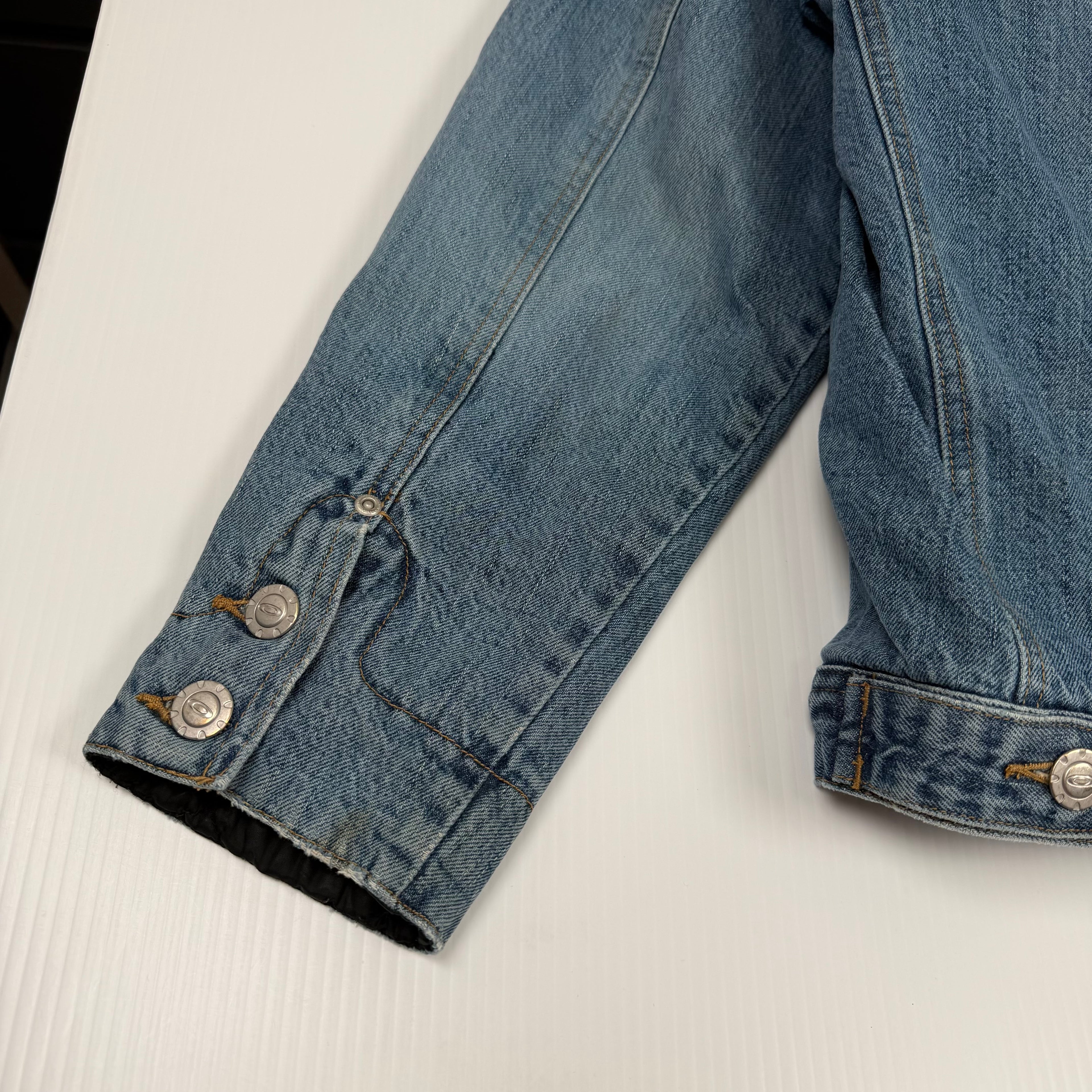 Y2K Oakley Sherpa Lined Denim Jacket L