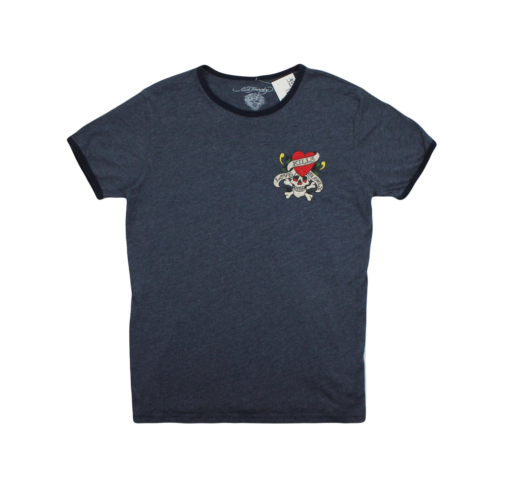 Y2K Ed Hardy Love Kills Slowly Ringer Tee XL