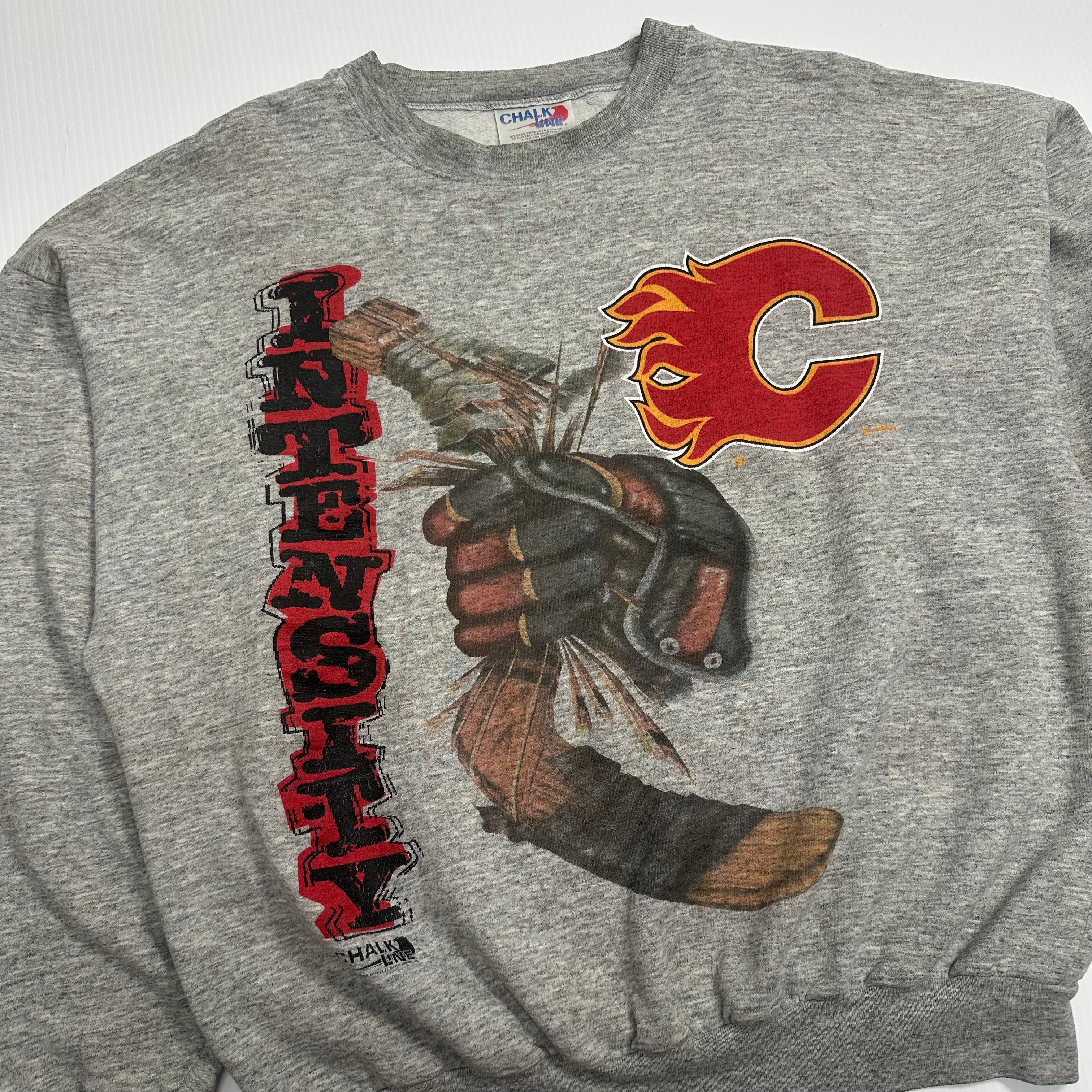 90s Calgary Flames Intensity NHL Crewneck L