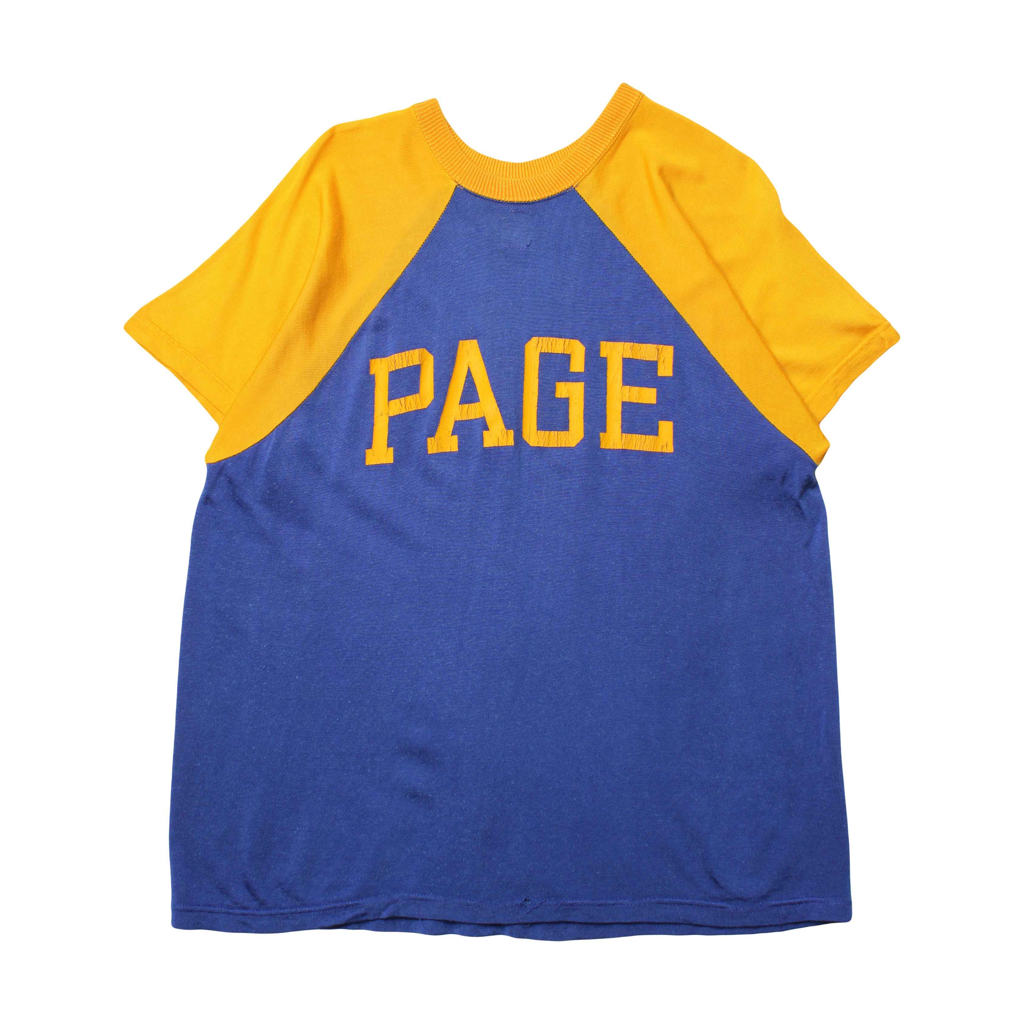 70s Collegiate Pacific 'Page' Raglan Tee L