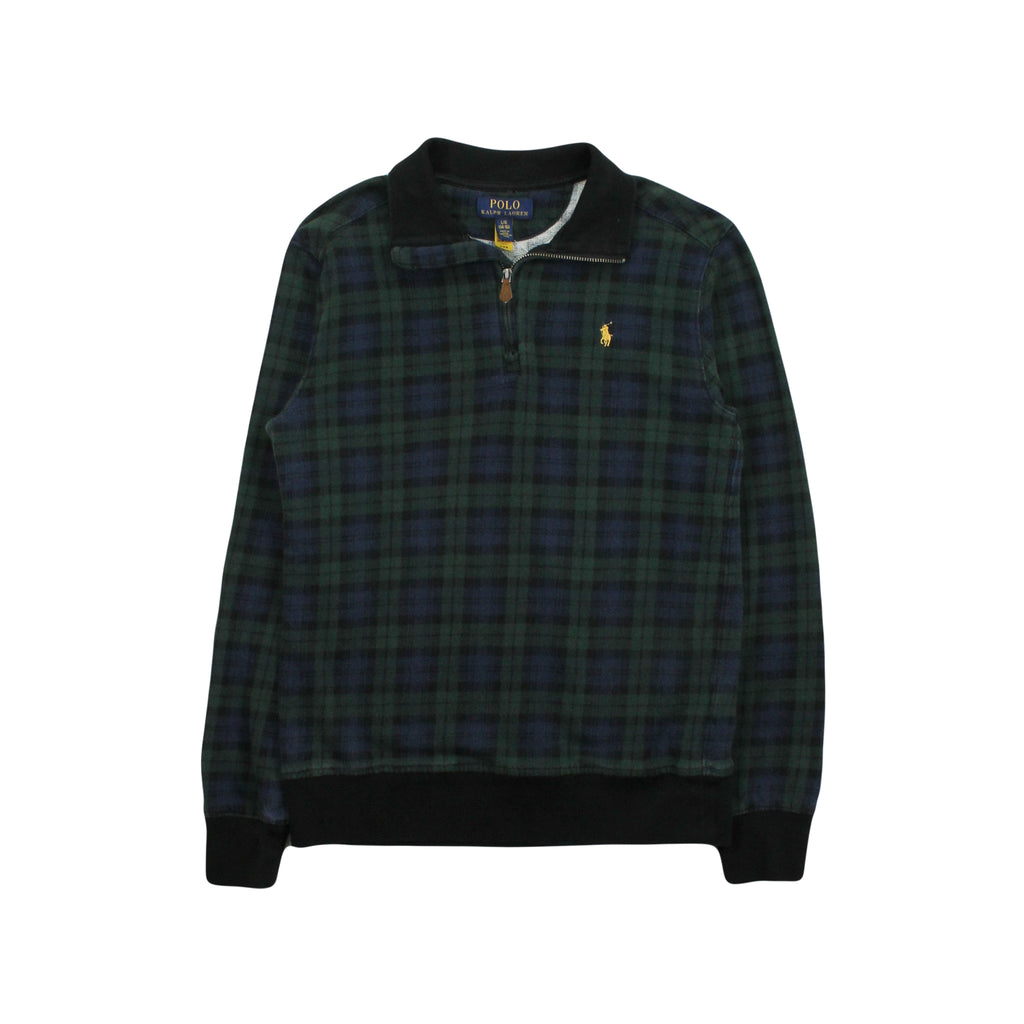 Polo Ralph Lauren Plaid 1/4 Zip Sweatshirt Youth L