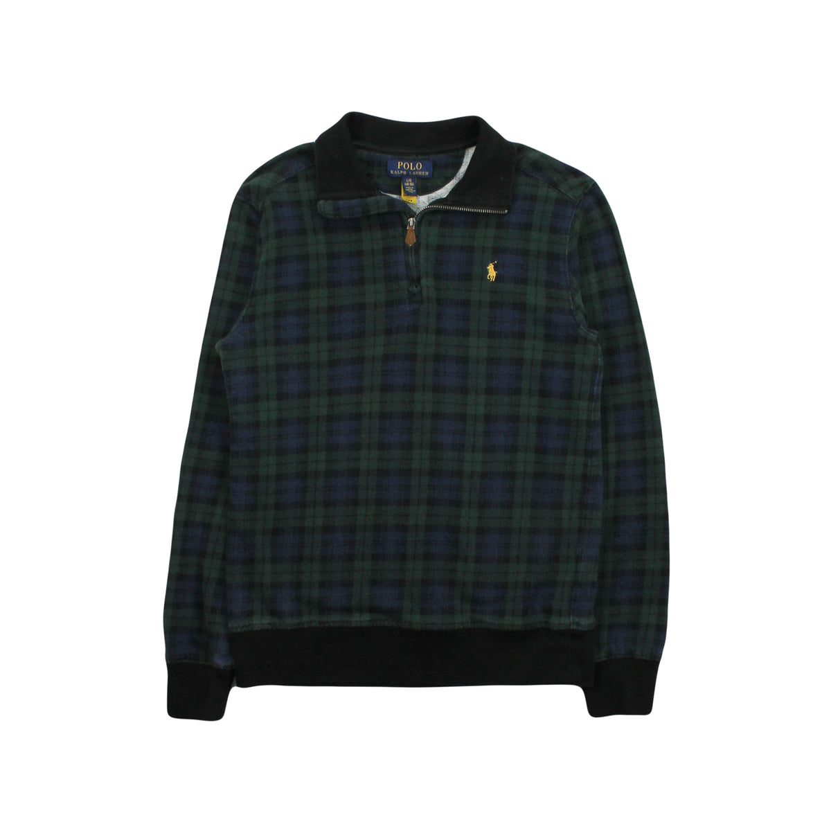 Polo Ralph Lauren Plaid 1/4 Zip Sweatshirt Youth L