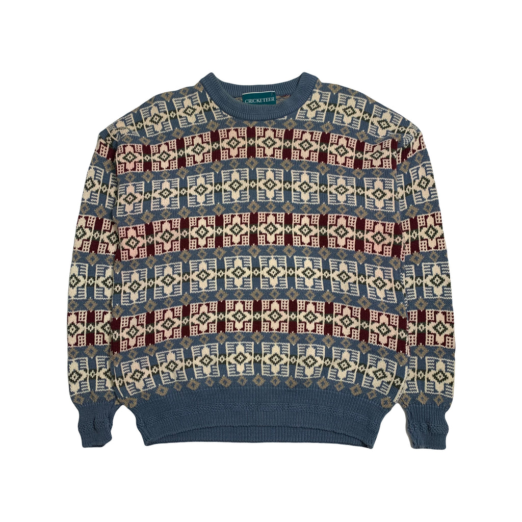 Vintage Cricketeer Patterned Knit Sweater XL