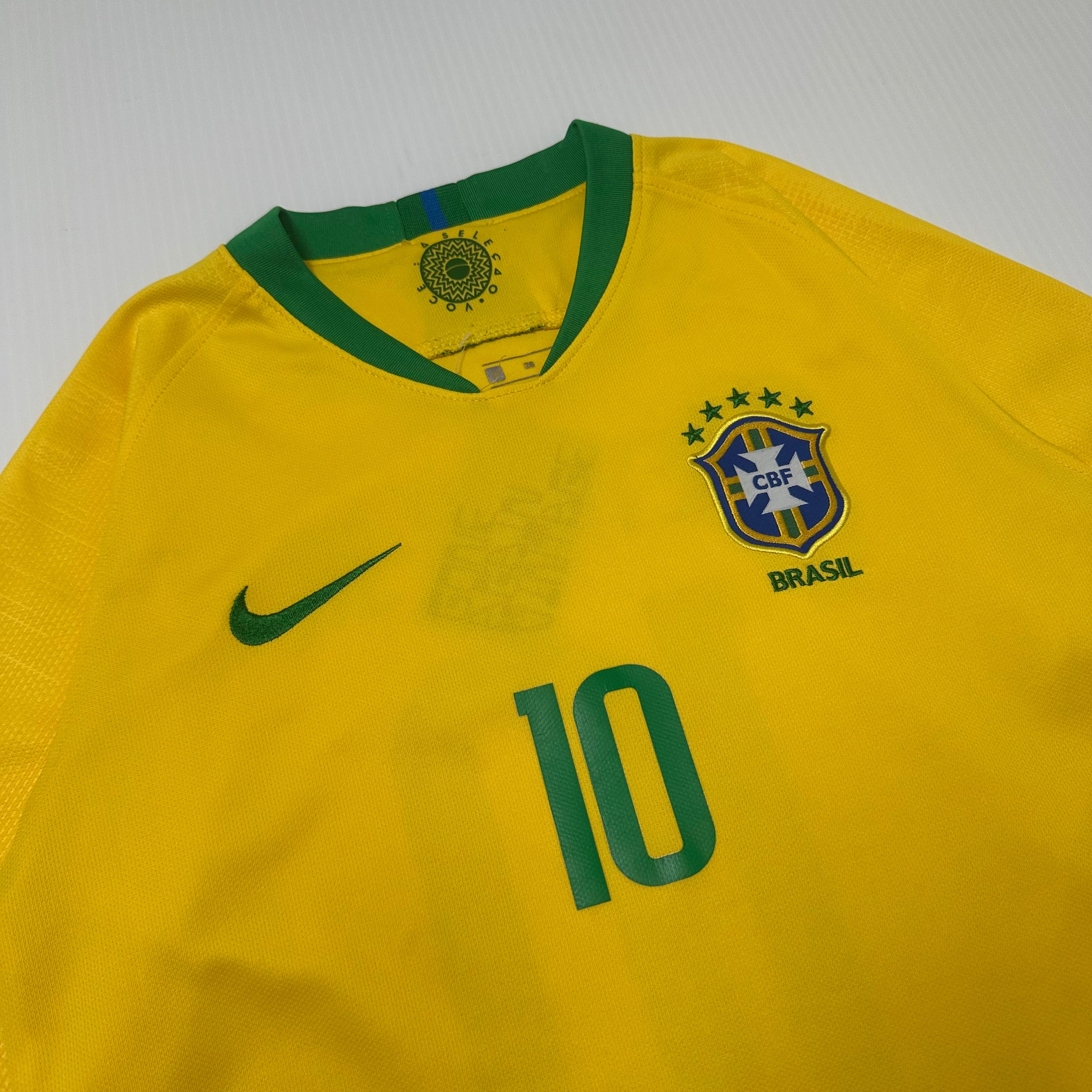2018 Nike Brasil Neymar #10 Home Jersey Youth M