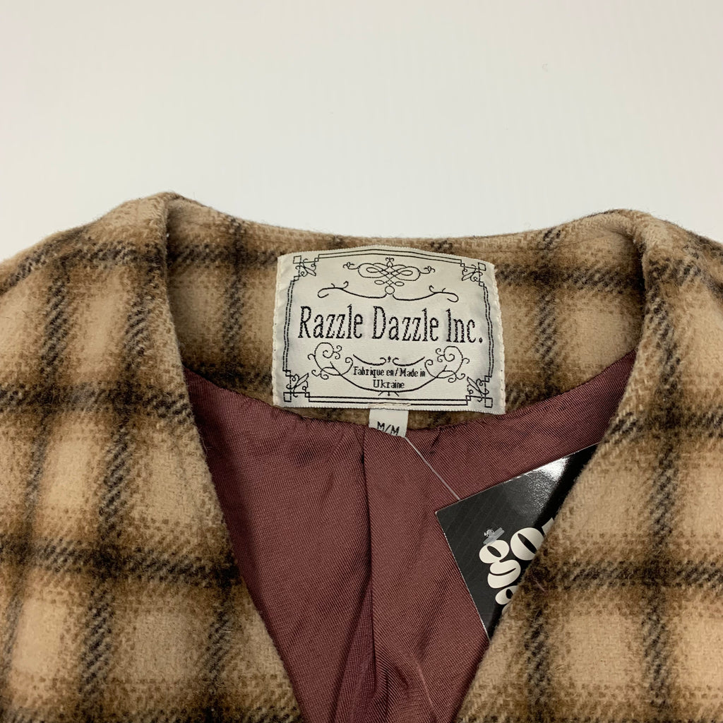 Vintage Plaid Wool Vest M