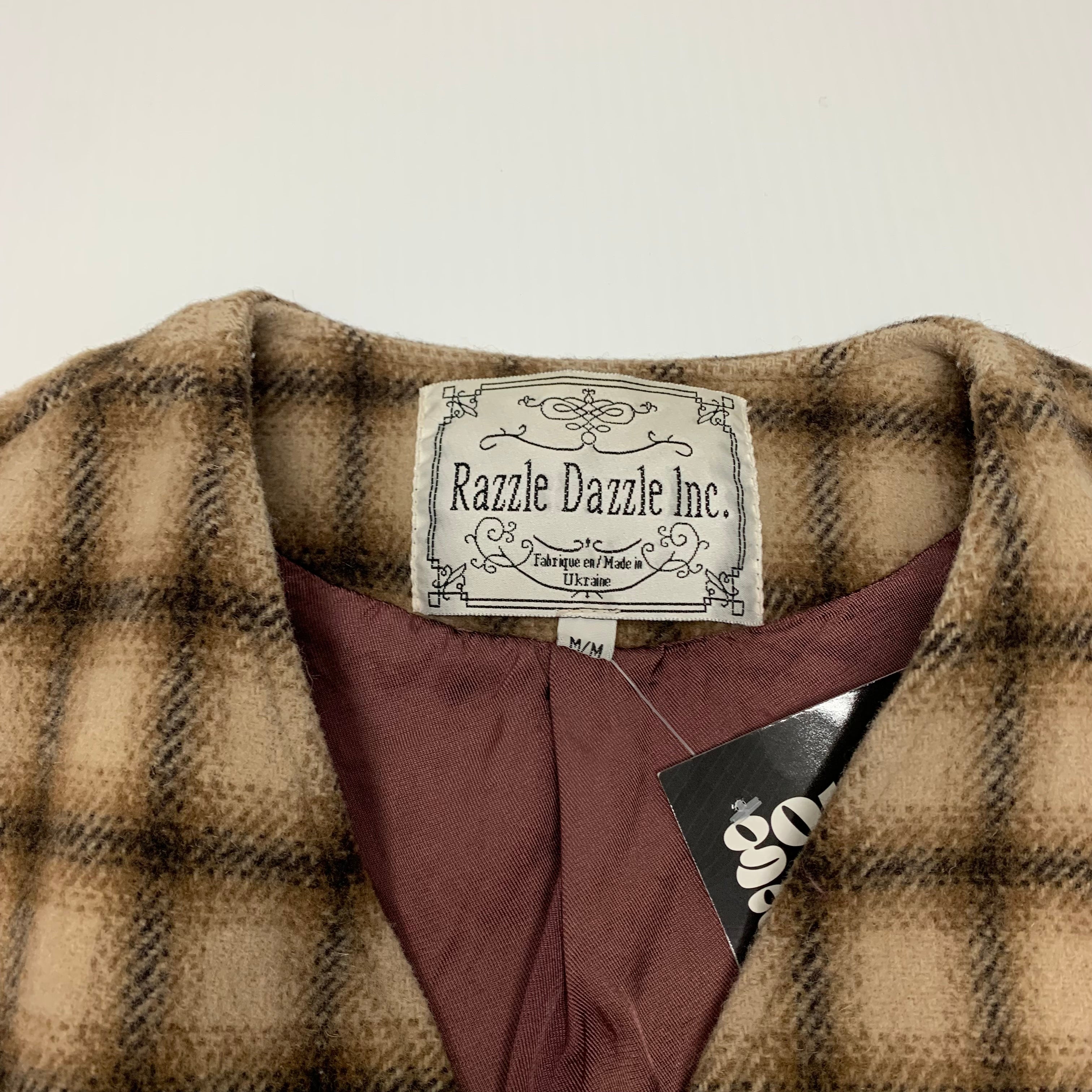 Vintage Plaid Wool Vest M